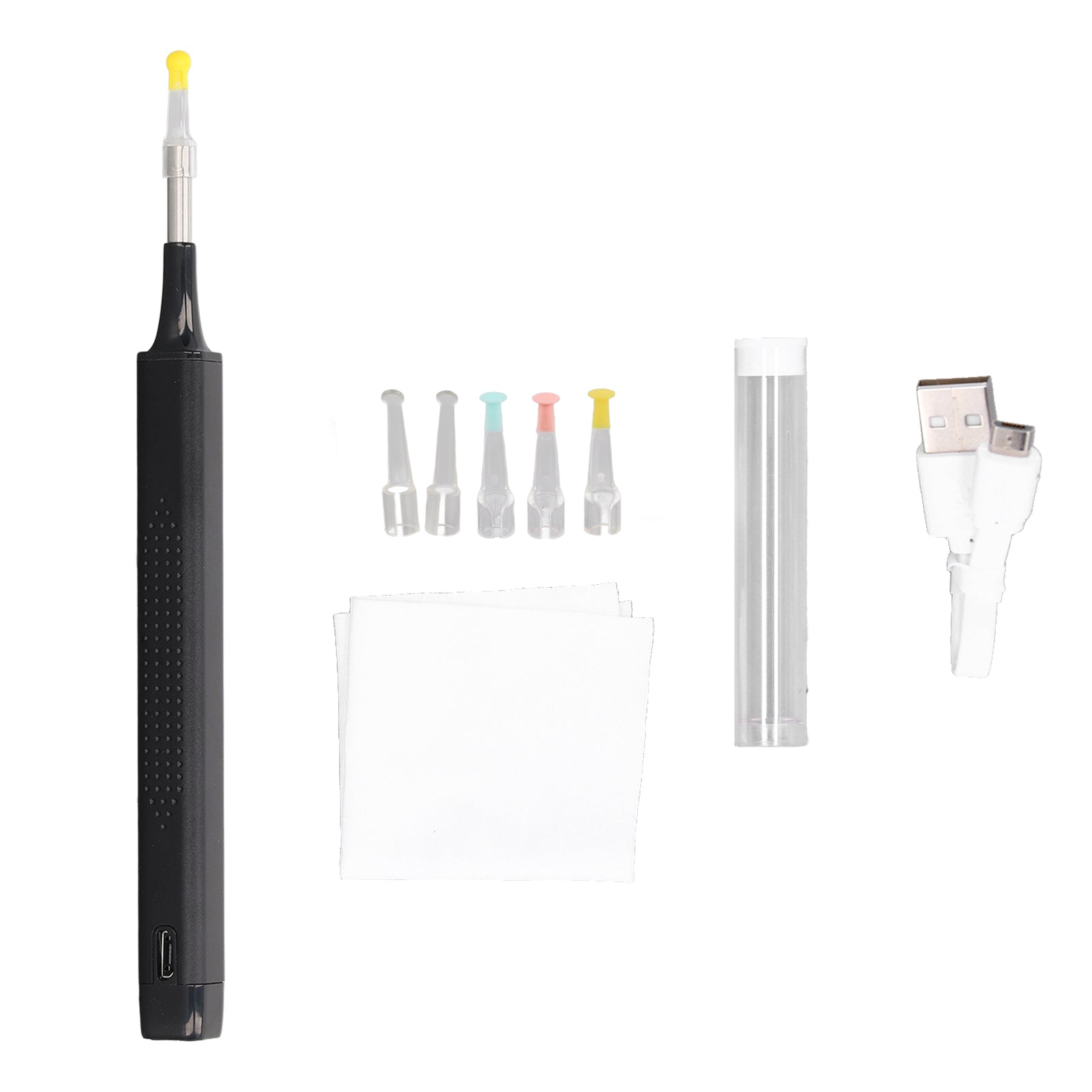 Ear Cleaner Camera Otoscope WiFi Wireless Connection Wax Removal Tool Cleaning Kit Set Black