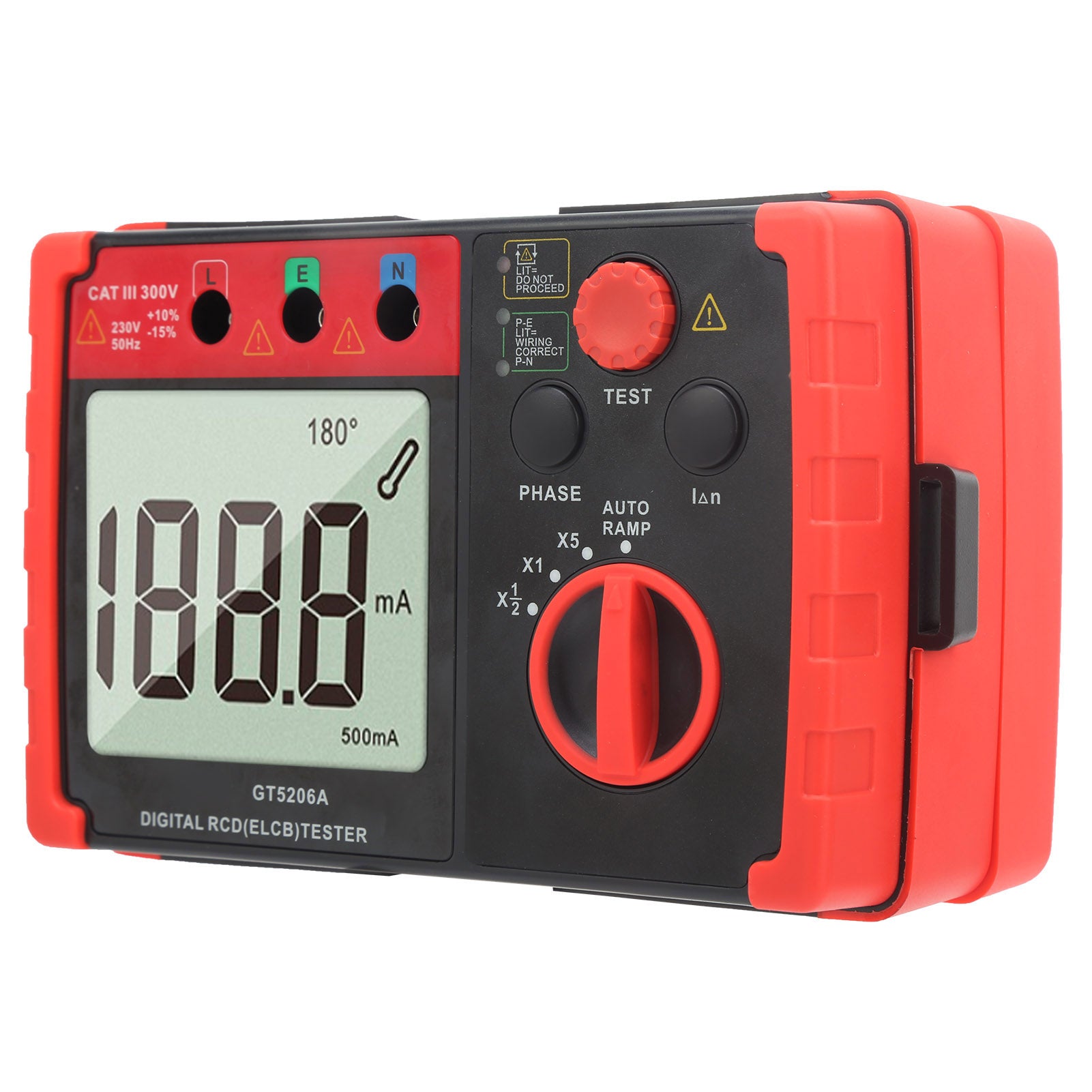 GT5206A Digital RCD (ELCB) Tester Leakage Protection Switch Detector Testing InstrumentAU Plug 220V