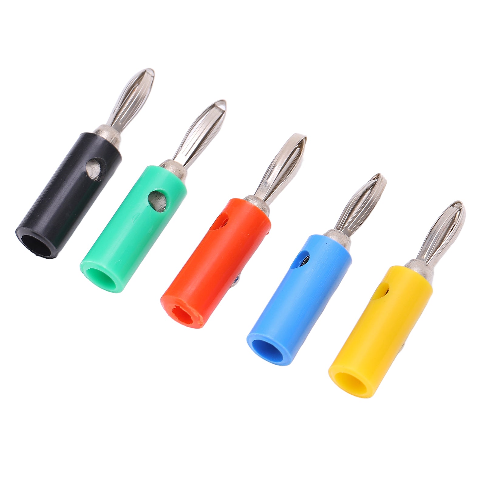 10 Sets 4mm Banana Connector Professional Nickel Plated Brass Banana Plug for Electronic Instrument