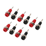 J.40003 2mm Banana Jack Socket Adapter Panel Mount Binding Post with Inner Spring Sheet Black and Red