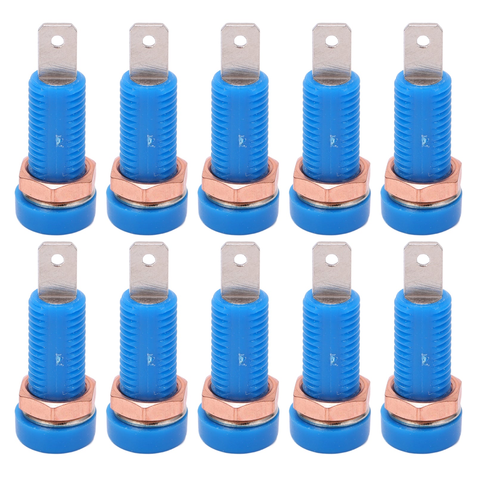 10pcs 4mm Banana Jack Socket Mount Binding Post Connector Adapter Panel for Electronic InstrumentBlue