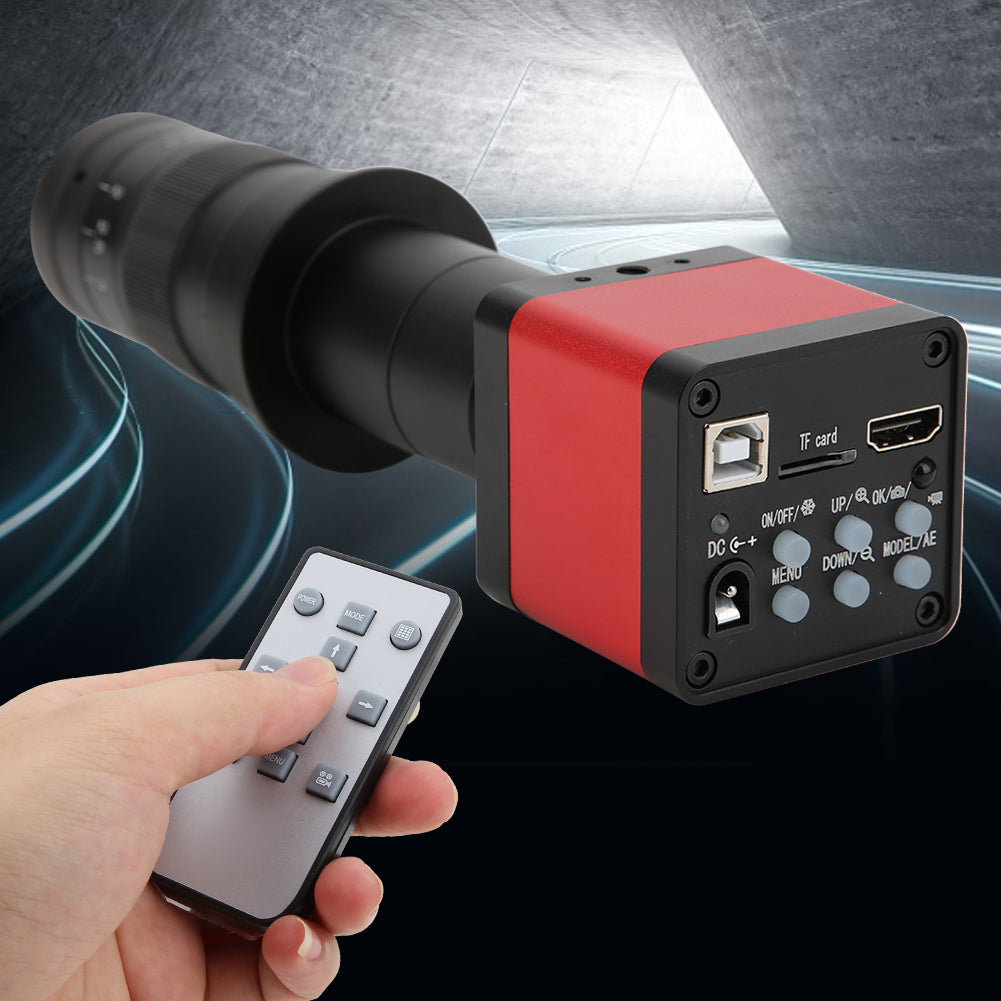 48MP USB Dual Output High Definition Industrial Microscope Camera with 180X Lens InstrumentUS Plug 100-240V