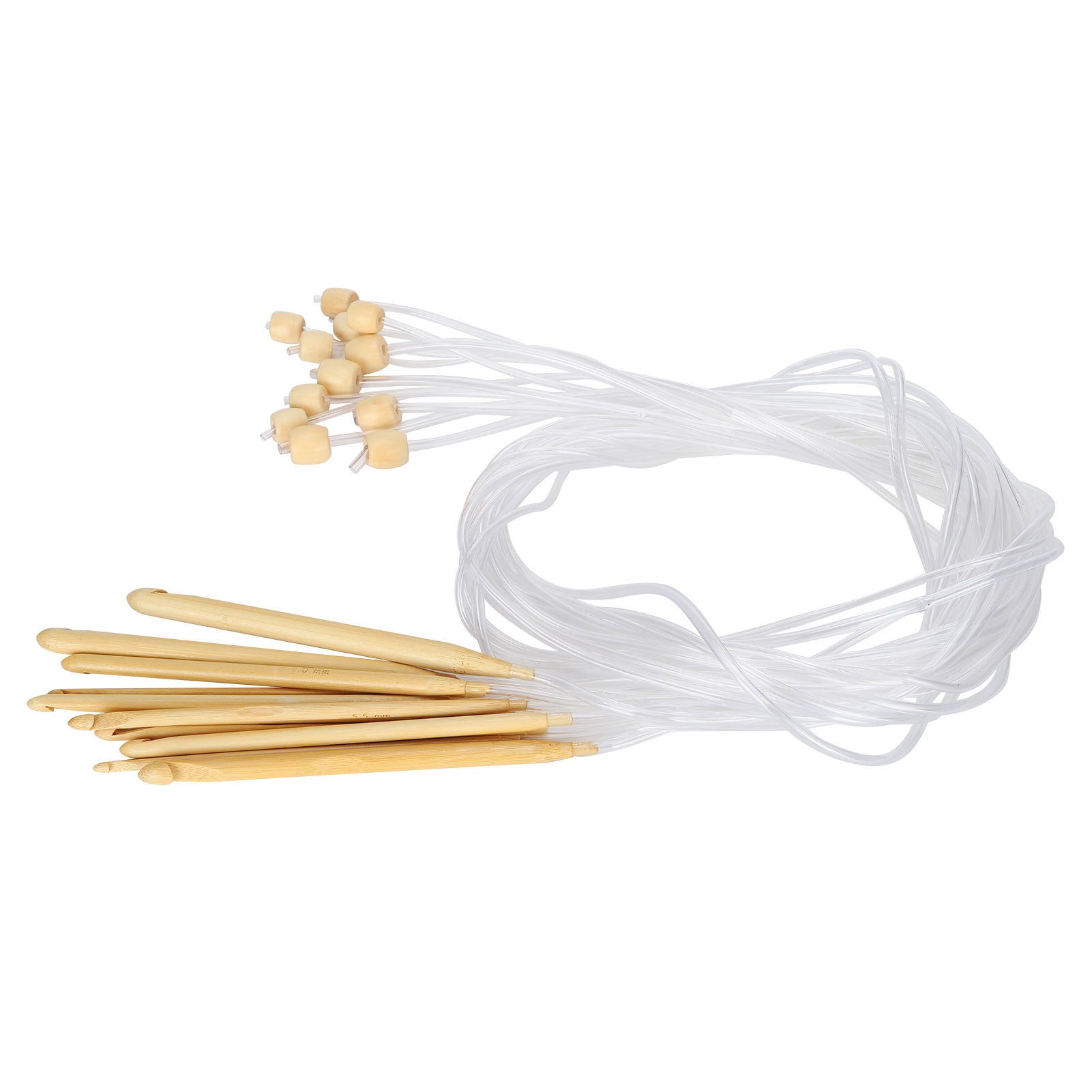 12Pcs Circular Needle DoublePointed Bamboo Tube Connection Crochet Needlework Accessories(White Tube 120cm )