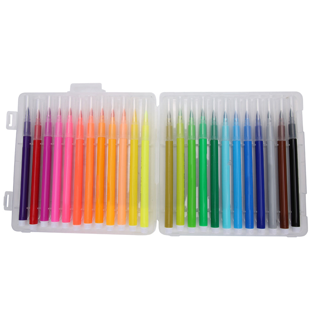 Watercolor Pen Set Washable Soft Fiber Tip Coloring Pen School Supplies for Elementary Painting Graffiti24 Colors