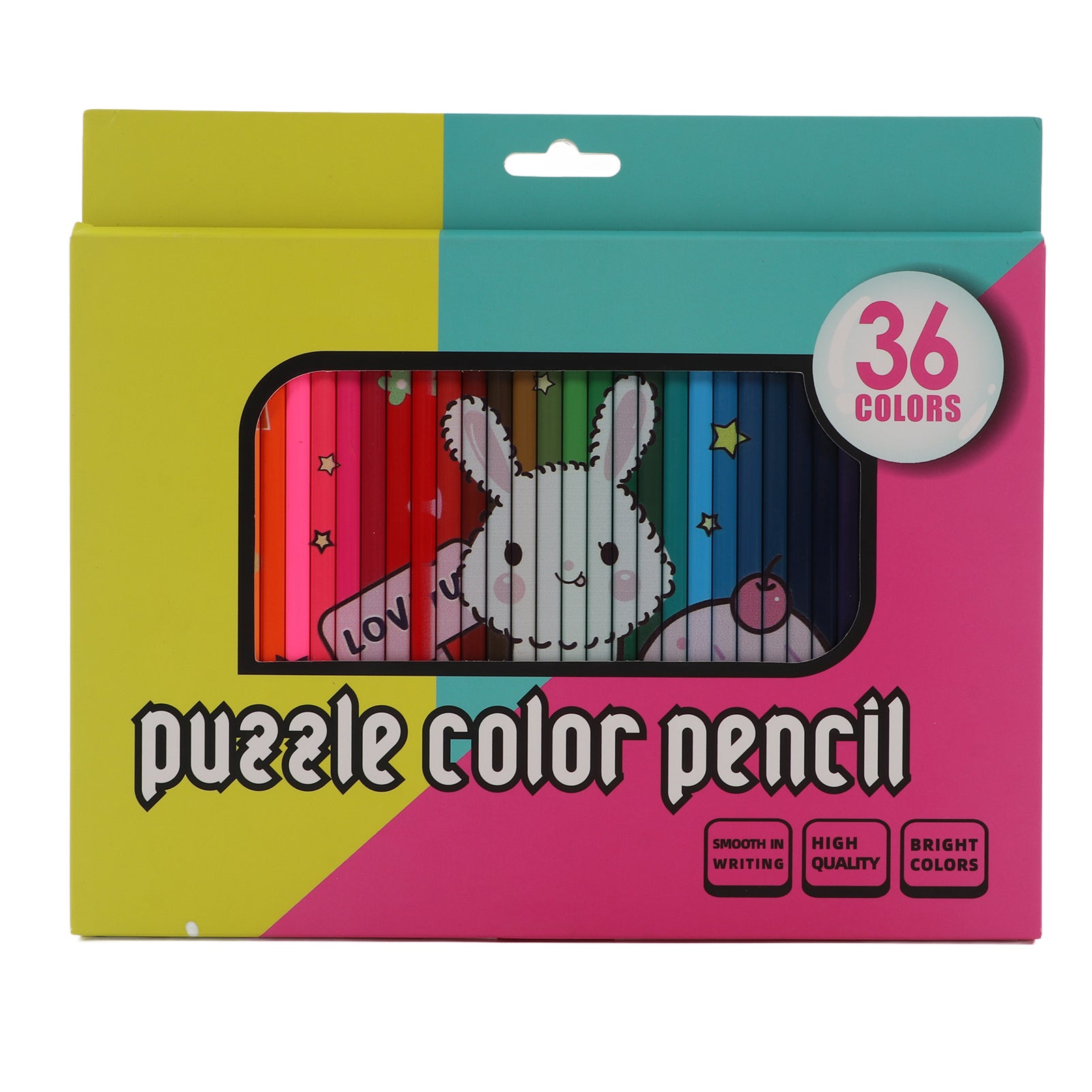 36Pcs Puzzle Colored Pencil Bright Colors Cute Pattern Jigsaw Design Oily Colored Pencils for Illustrations Graffiti