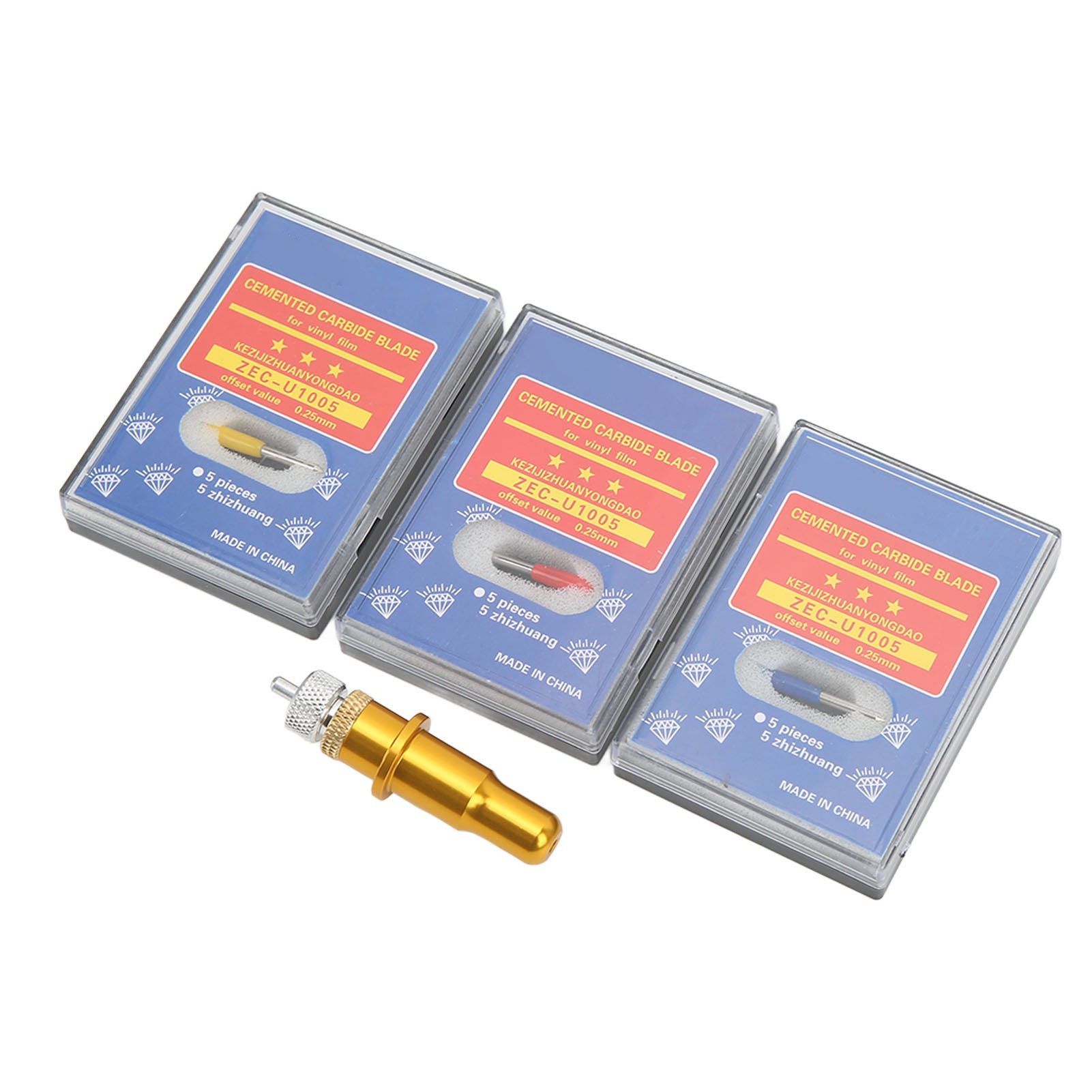 Cutting Plotter Knife Holder Kit 3 Types Different Blades Incisive Cutting Safe Packaging Tungsten Steel Cutter Blades