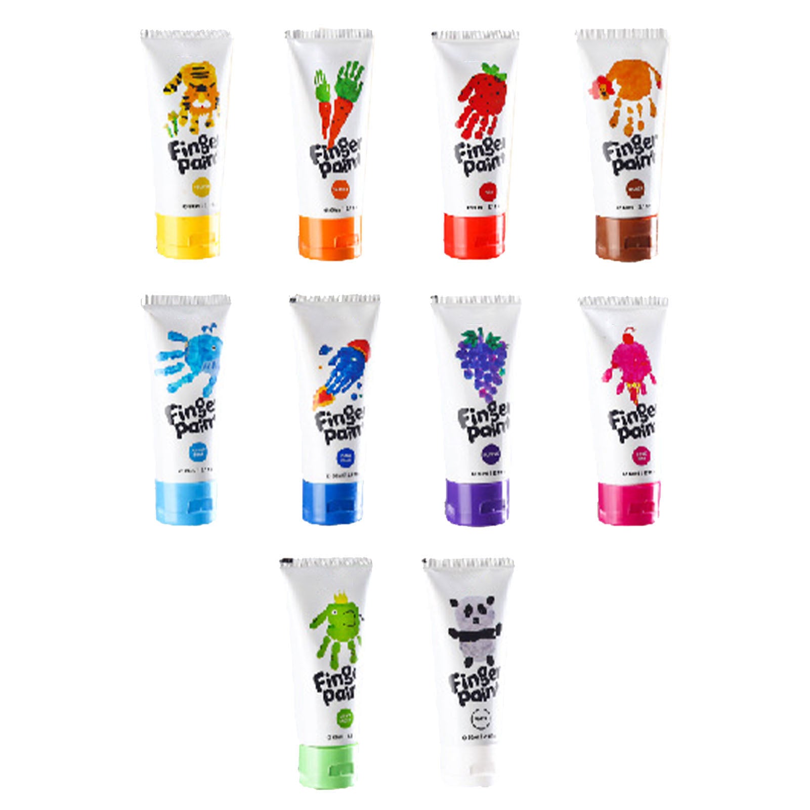 60ml Safe Finger Paints Bright Colors Washable Art Painting Supplies for Baby and Kids 10 Color