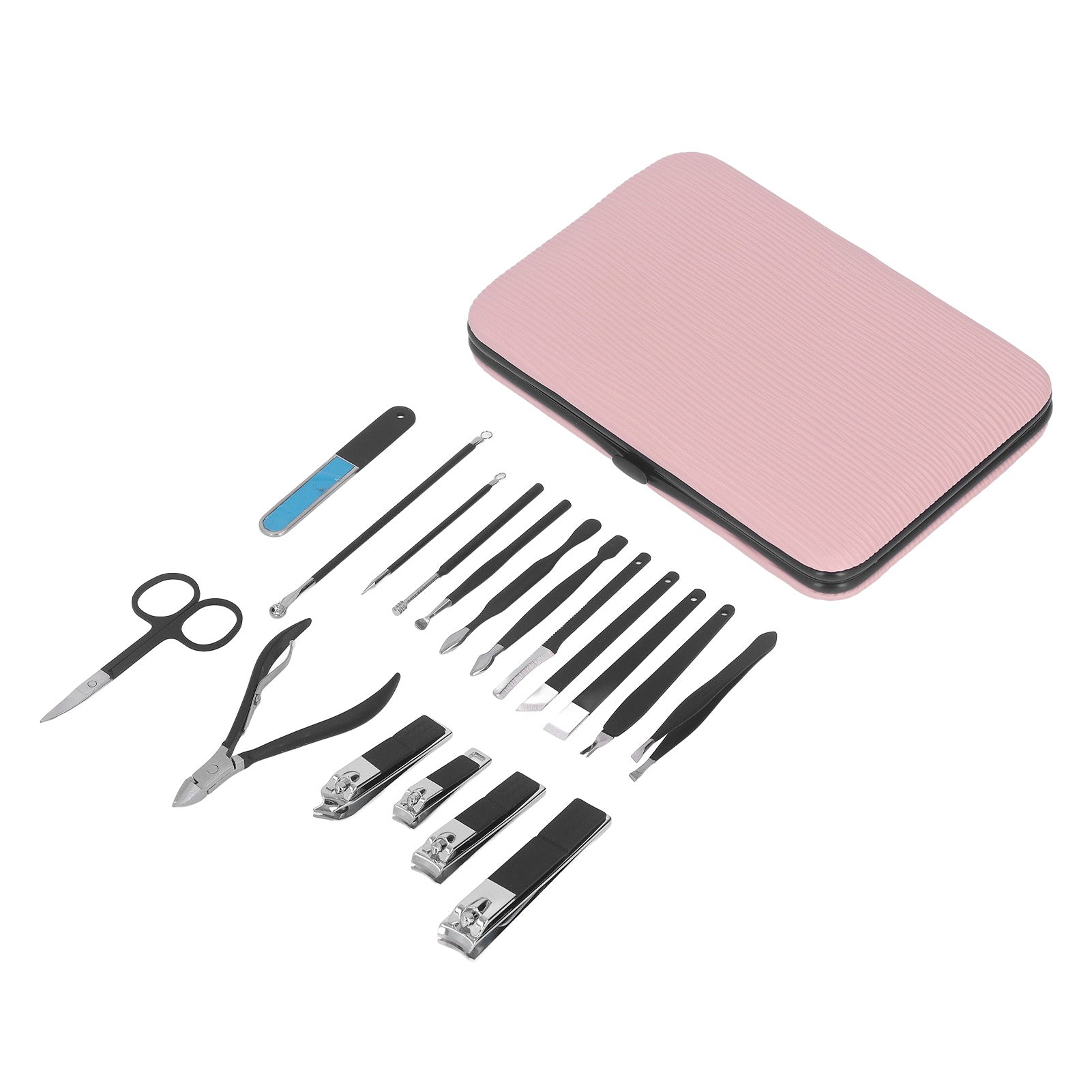 18 Pcs Manicure Set Portable Eyebrow Trimmer Dead Skin Pliers Nail Clippers Set with Storage Box for Travel Home
