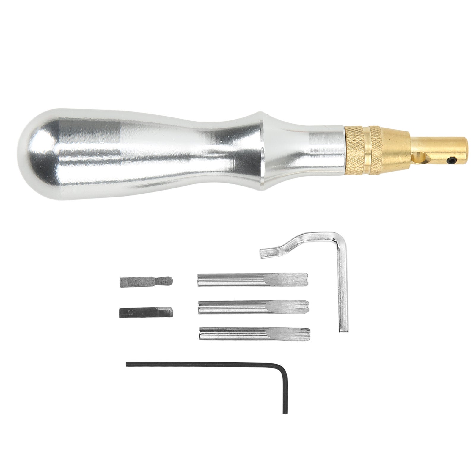5 in 1 Leather Groover Multifunctional Aluminum Handle Stitching Groover DIY Hand Made Leather Tools