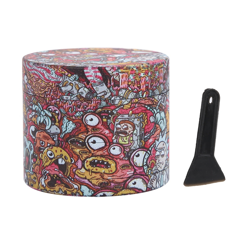 Smoke Grinder  Cartoon Print Pattern  Personalized 4-Layer Zinc Alloy Lapping Tool2