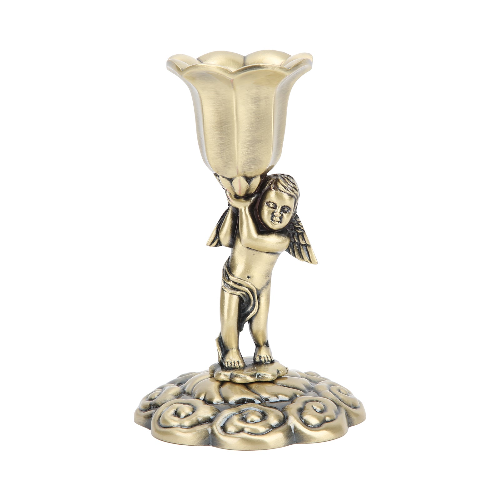 Pair Candlestick Holder Romantic Angel Gifts for Birthdays Christmas Anniversaries HalloweenBronze