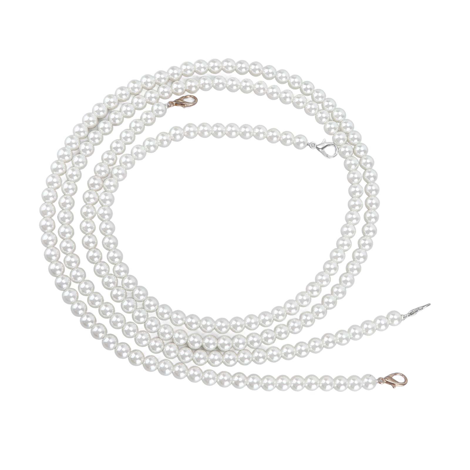 2Pcs Imitation Pearl Chains Purse Handle Strap Handbag Decoration Replacement Accessories for Women1.2meters