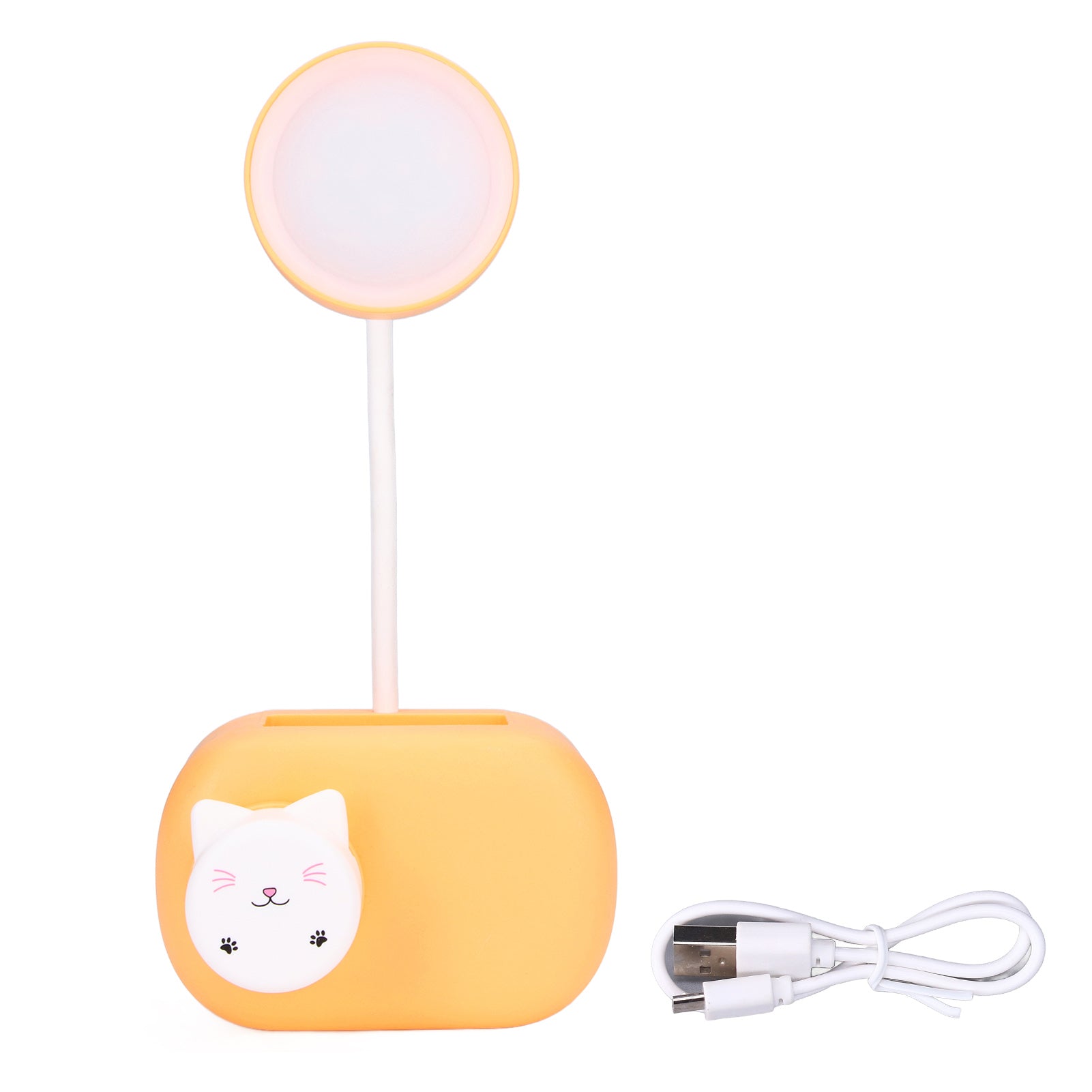 Desk Lamp Orange Adjustable Flexible Foldable Portable Lighting Device for Offices Bedrooms