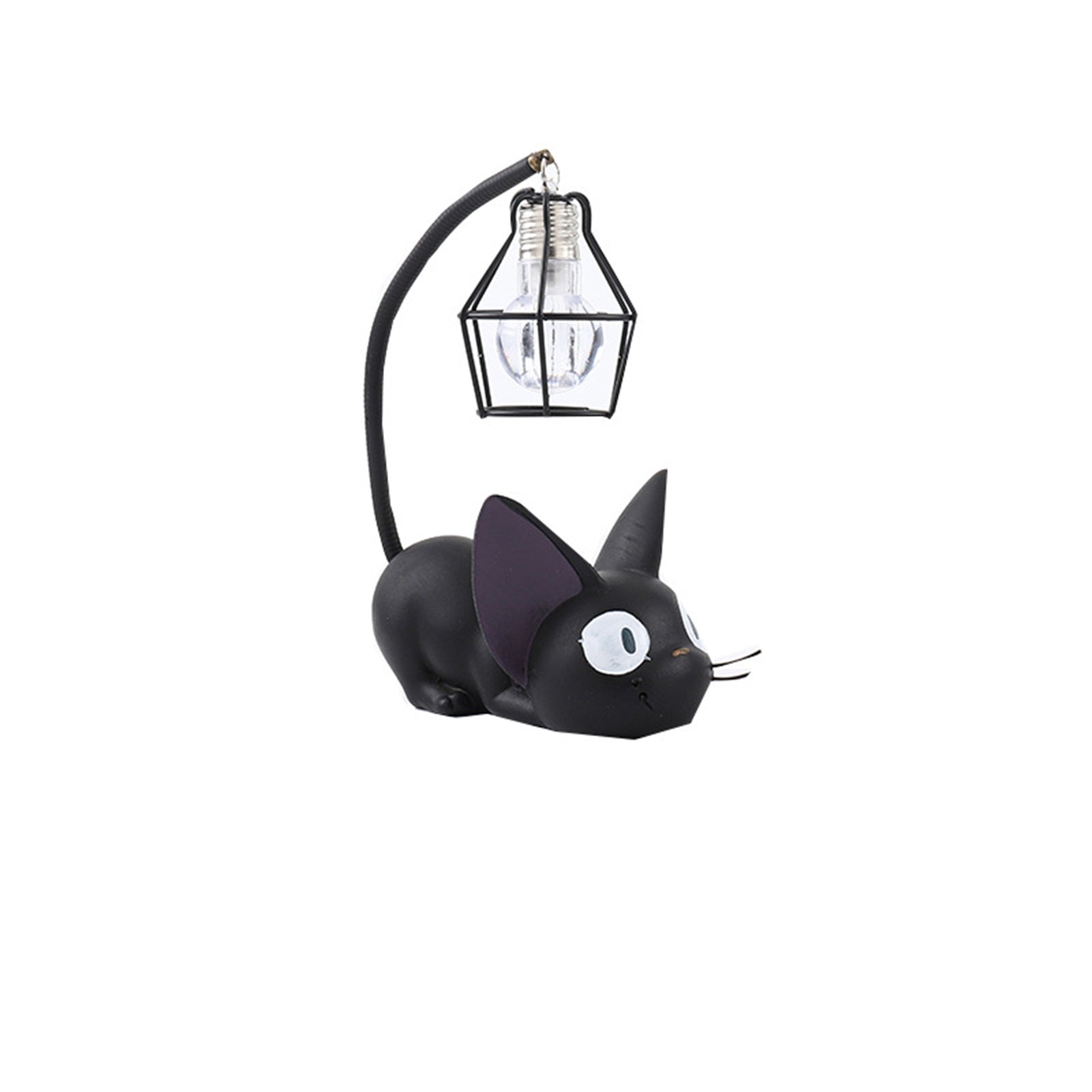Jiji Cat Resin Lamp Cute Unique Shape Sturdy Light Pole Resin Night Light for Home Decoration GiftsIron Wire