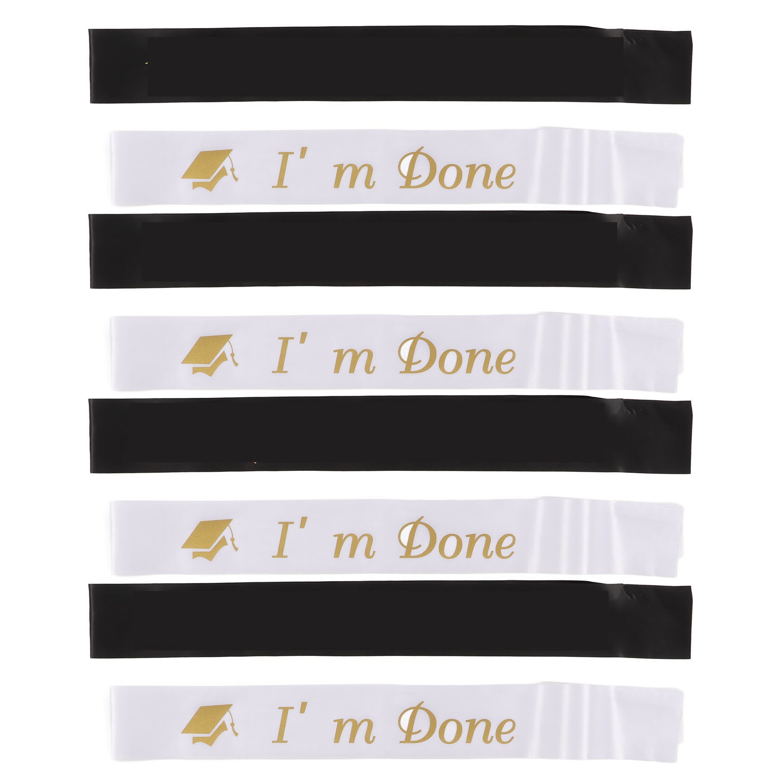 4 Sets Graduation Stole with Gold Glitter Letter Good Decoration Simple Graduation Sashes Set for Home School Party