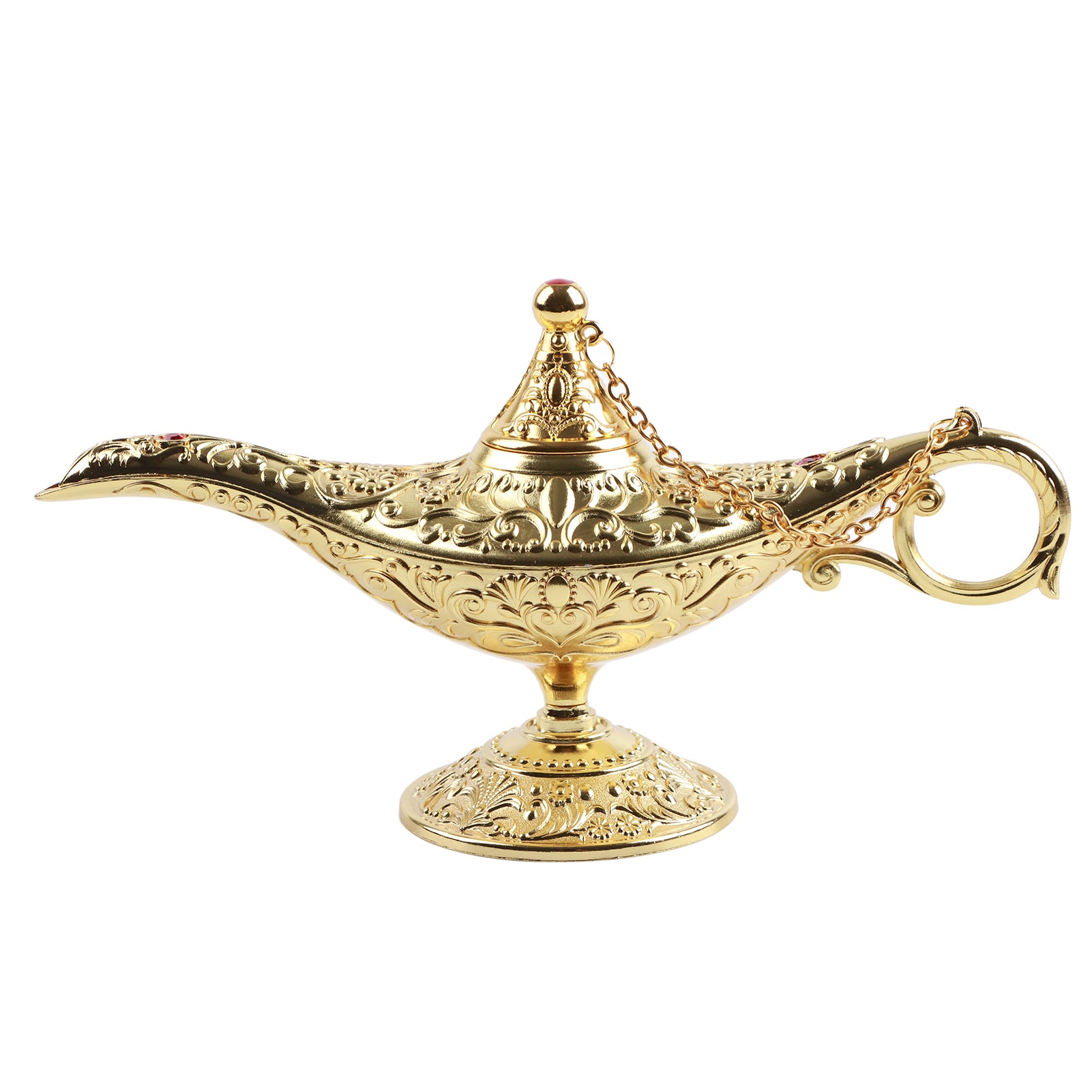 Magic Genie Lamp Exquisite Gold Eye Catching Durable Alloy Smoothing Lines Genie Lamp for Bedroom Office
