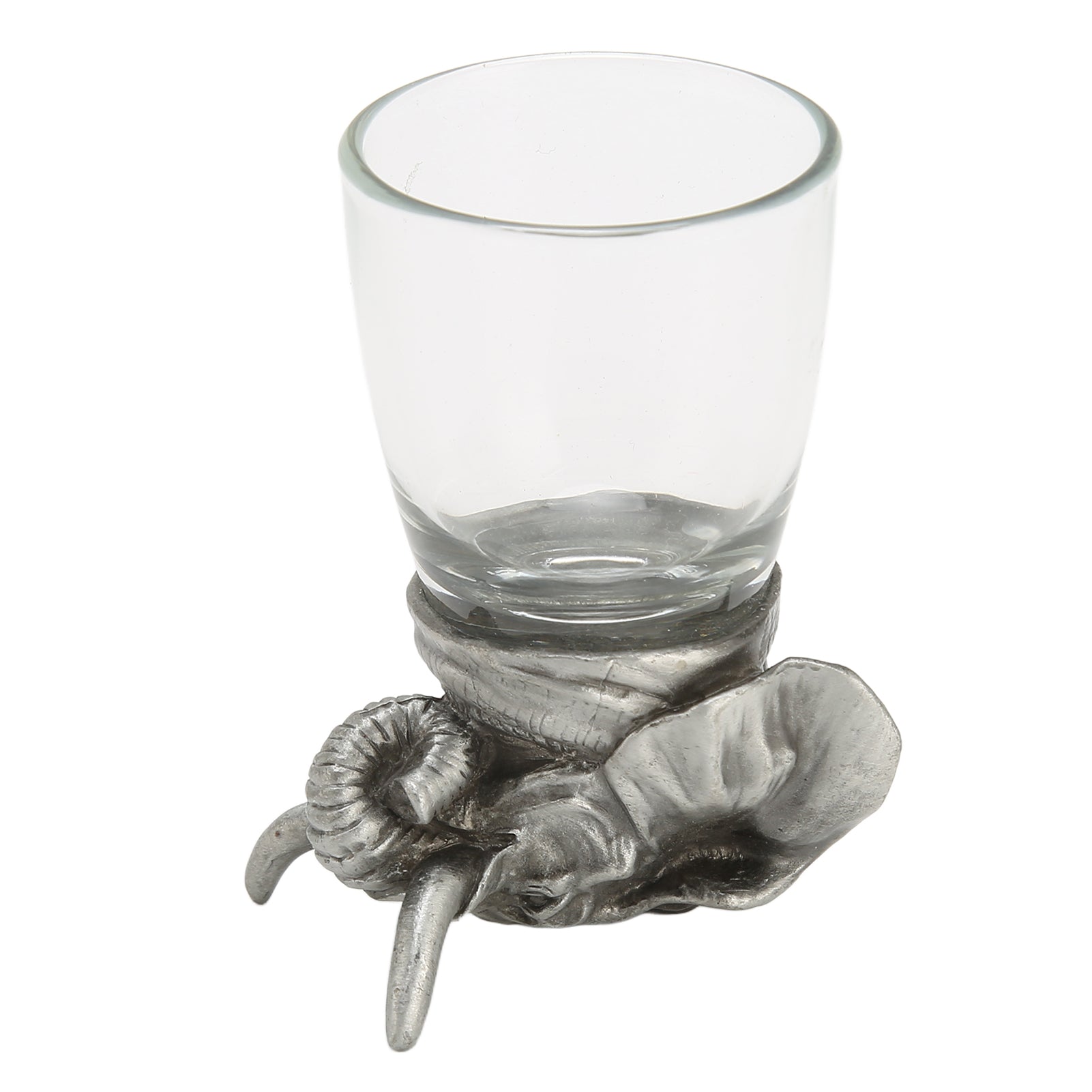 Whiskey Glass Unique Animal Head Design Funny Novelty Glass Cup for Bars Taverns Party Games Elephant