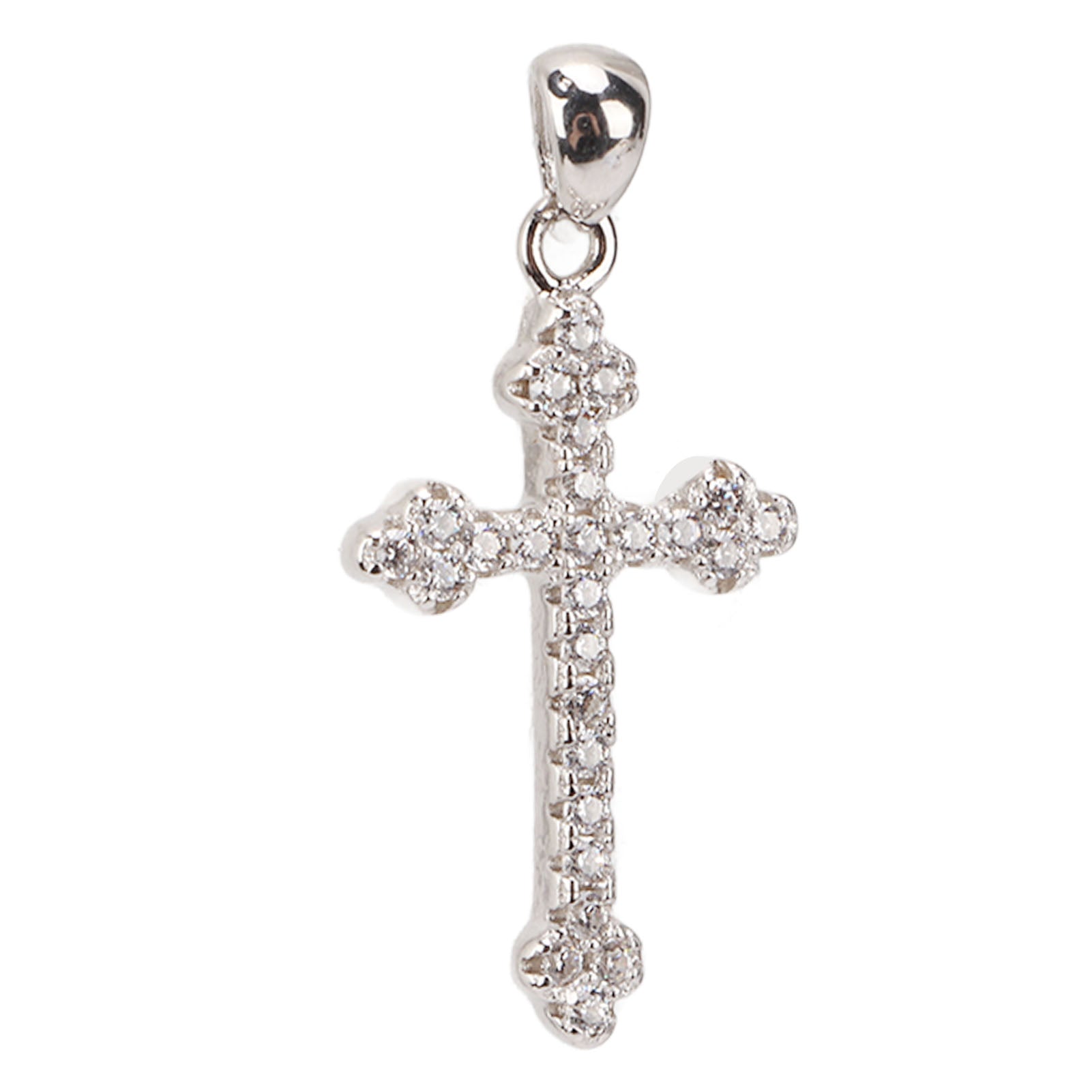 Crucifix Pendant S925 Silver Glitter Cubic Zirconia Jesus Cross Pendant Accessories Gift