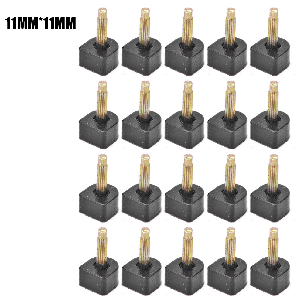 20Pcs High Heel Tip Black TPU Iron U Type Shoes Repairing Replacement Kits Accessories(604B（11MMx11MM） )