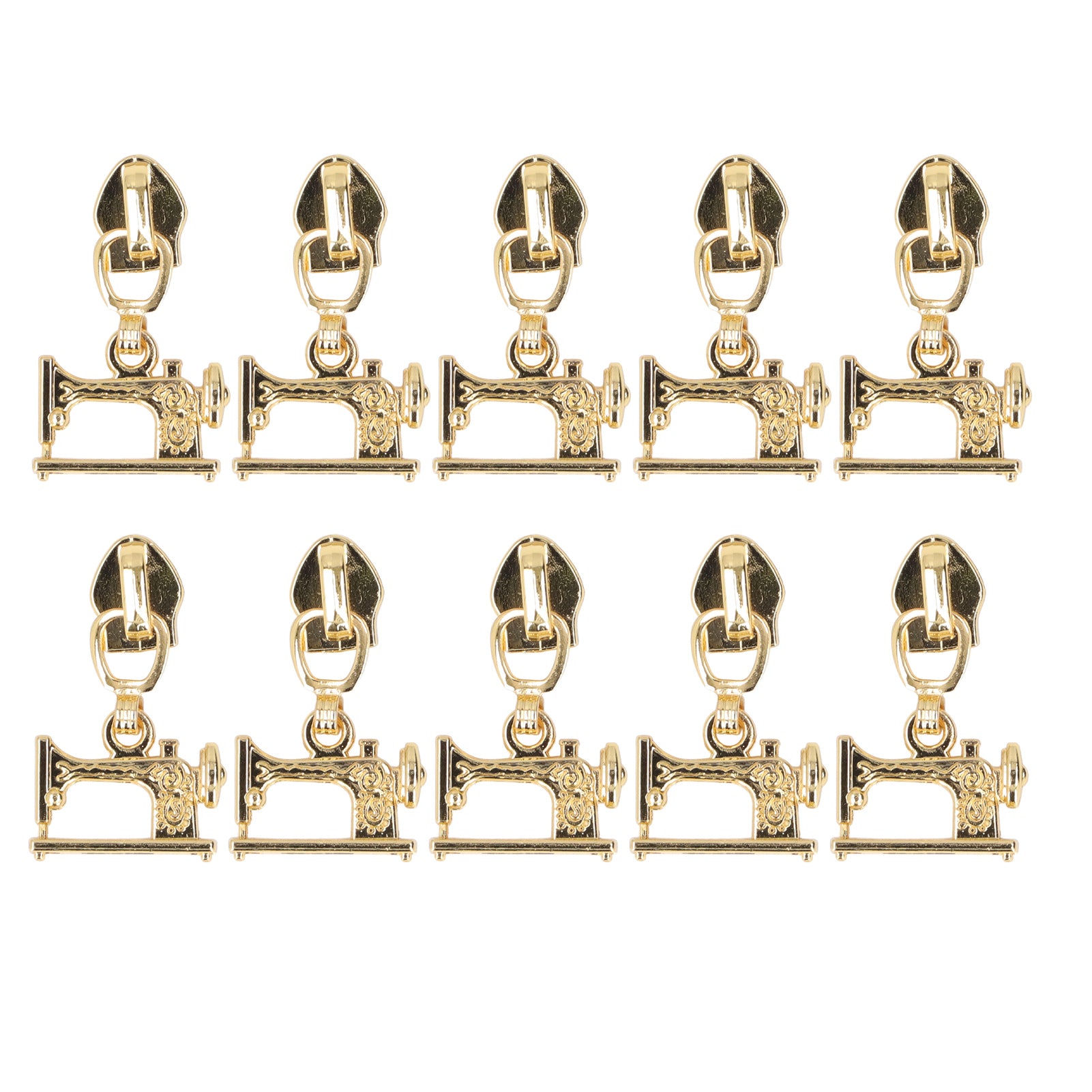 10 Pcs Zipper Pull Sewing Machine Metal Zipper Pulls Jacket Crafts Handbags Luggage Zipper HeadImitation Gold