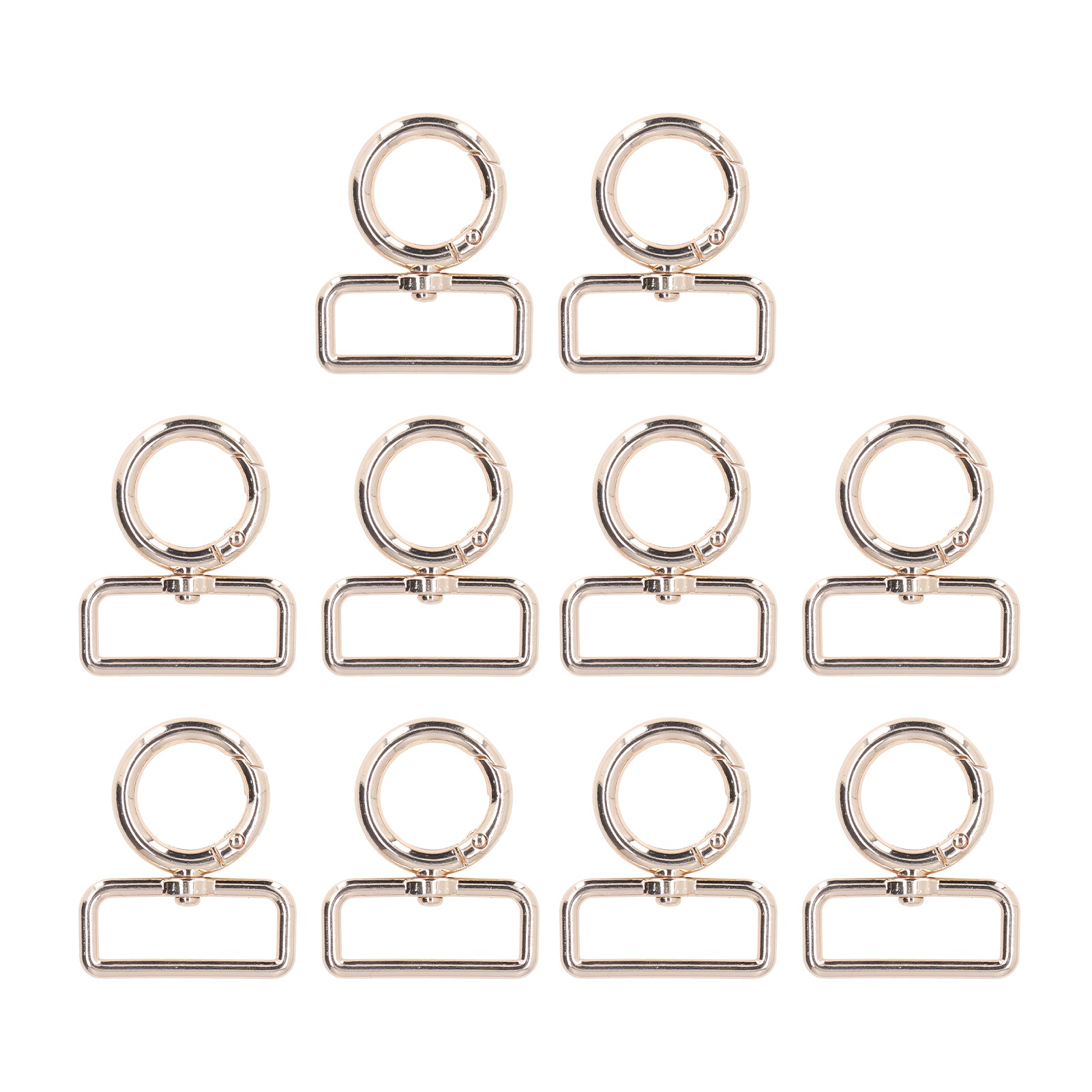 10 Pcs Keychain Dazzling Color Keychain Luggage Hardware Decoration Accessories Hook BuckleLight Gold