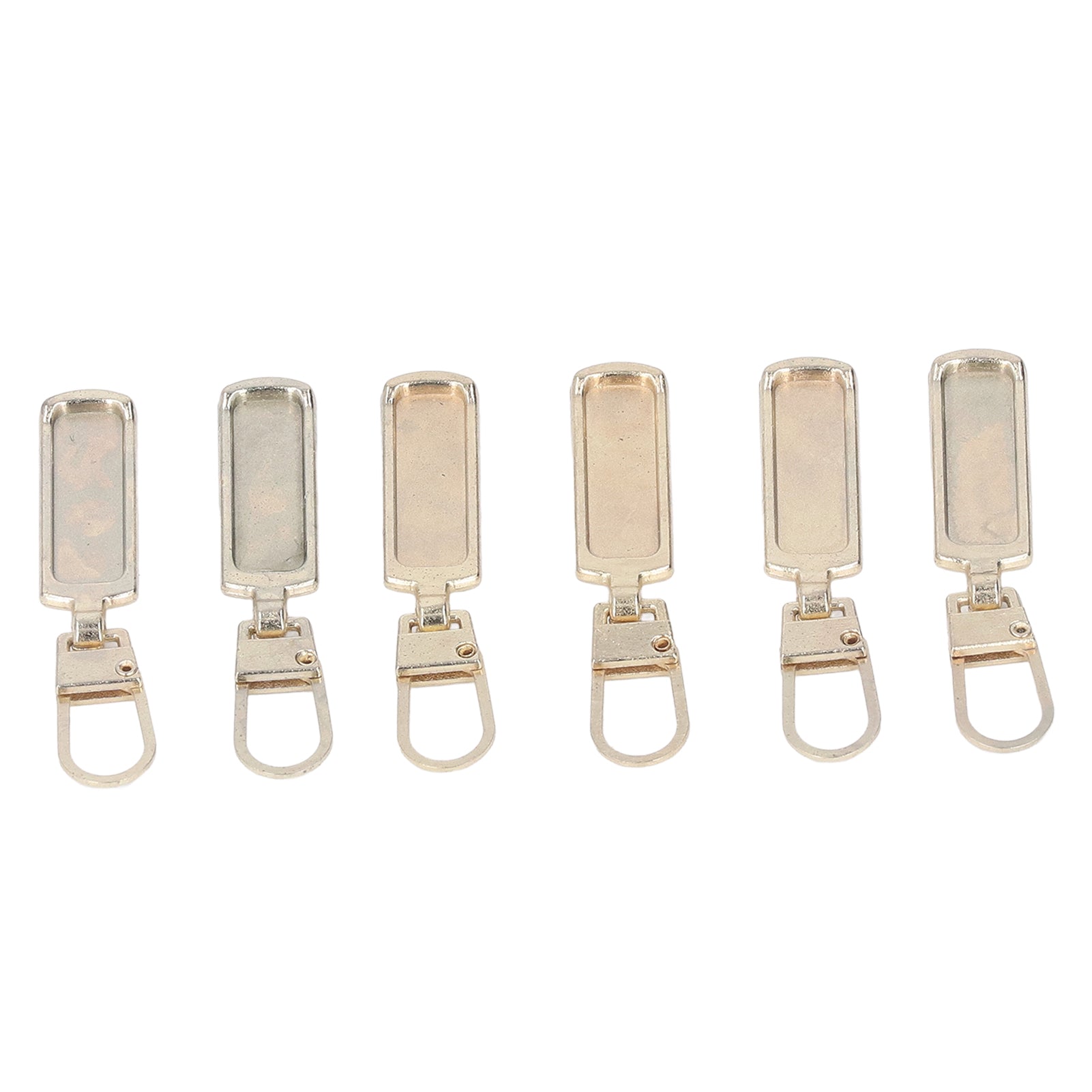 6Pcs Zipper Pull Tab Rustproof Detachable Colred Zipper Pull Replacement for Clothing Luggage Shoes Toys Handbags Wallets Gold