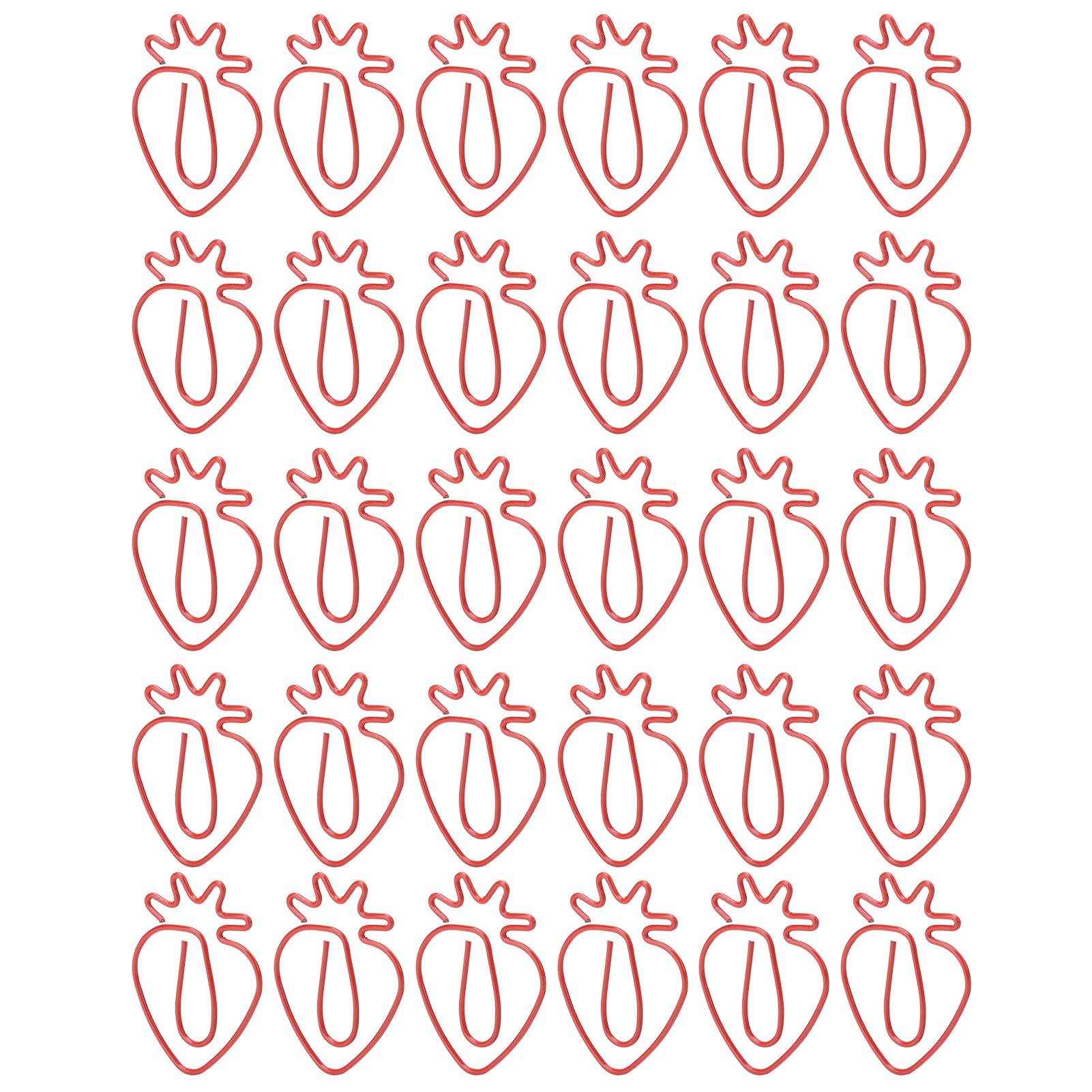 30Pcs Paper Clips Mini Cute Strawberry Bookmarks Planner Clip Pin Office Supplies School Gifts