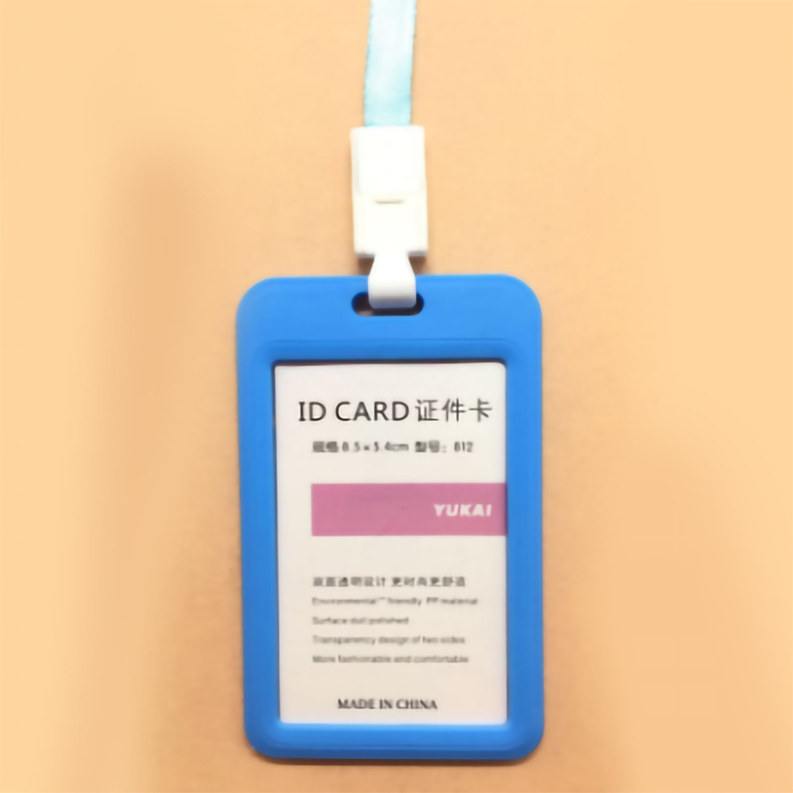 Employee Job Badge Double Sided Transparent Employee Work Card Student Card Badge Holder with LanyardLight Blue