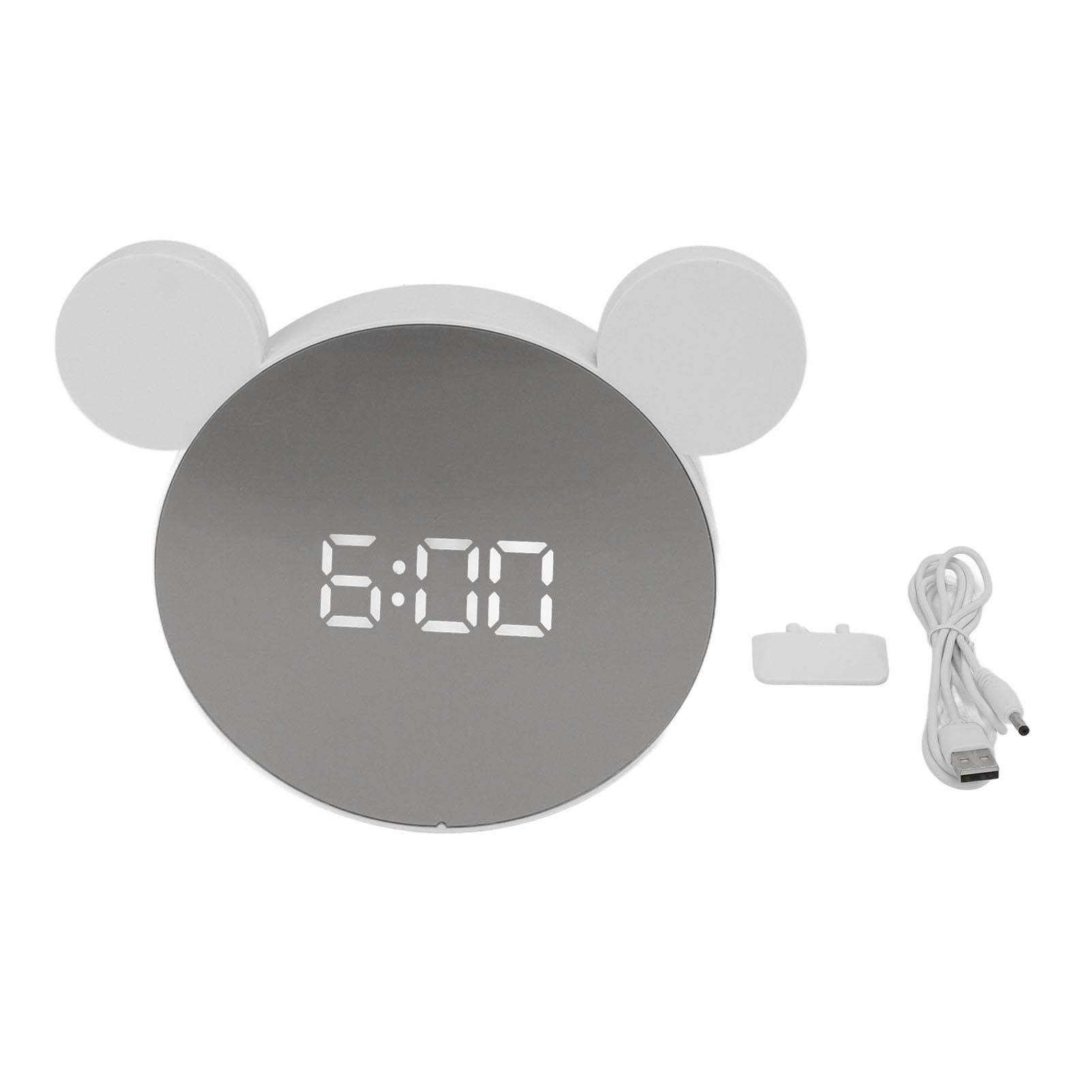 Digital Alarm Clock Mirror with Ear Adjust Brightness Backlight LED Clock Digital with Time Date Temperature Display White Light