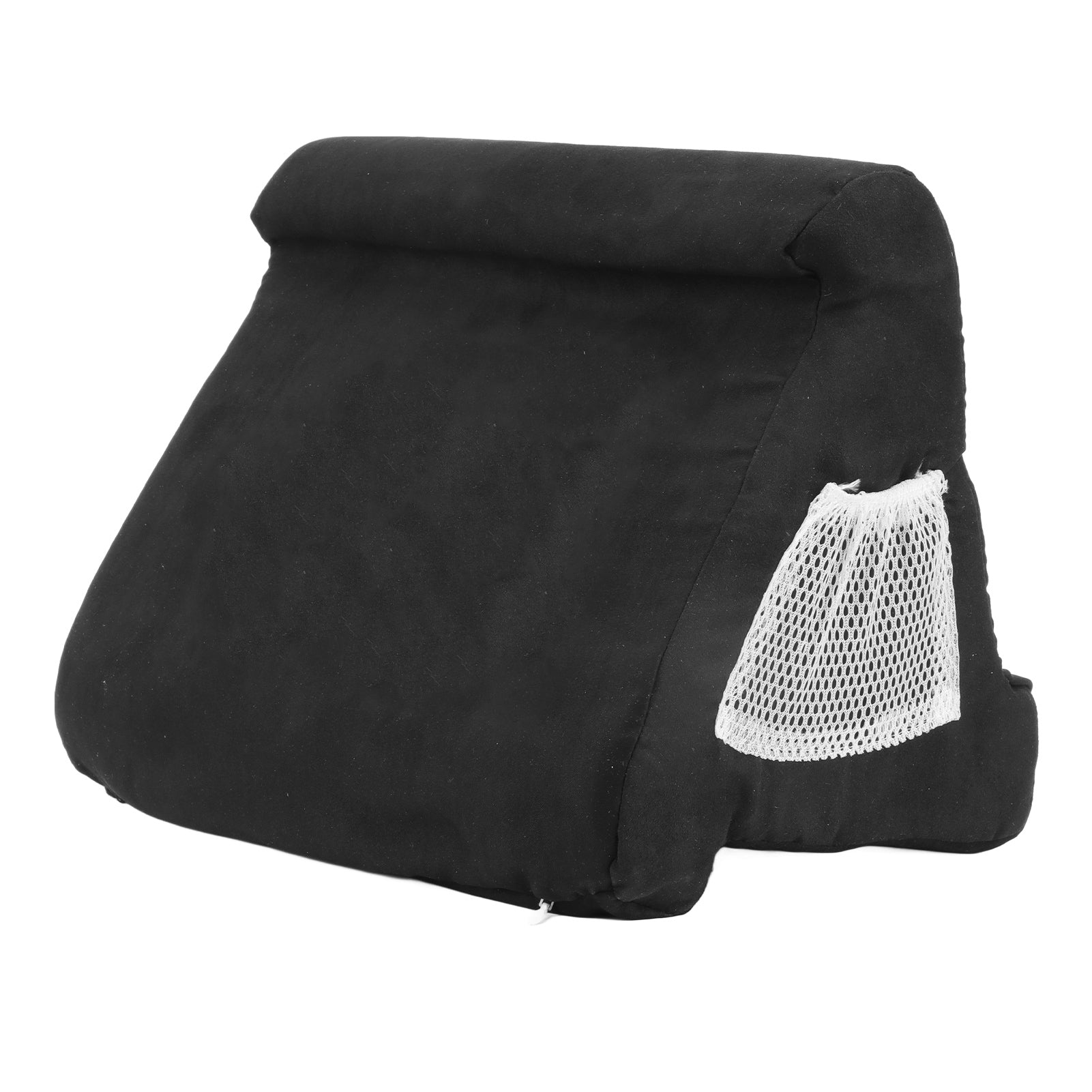 Tablet Pillow Dual Angle High Density Sponge Black Soft Bed Pillow Holder with Storage Bag for Home Office Travelling