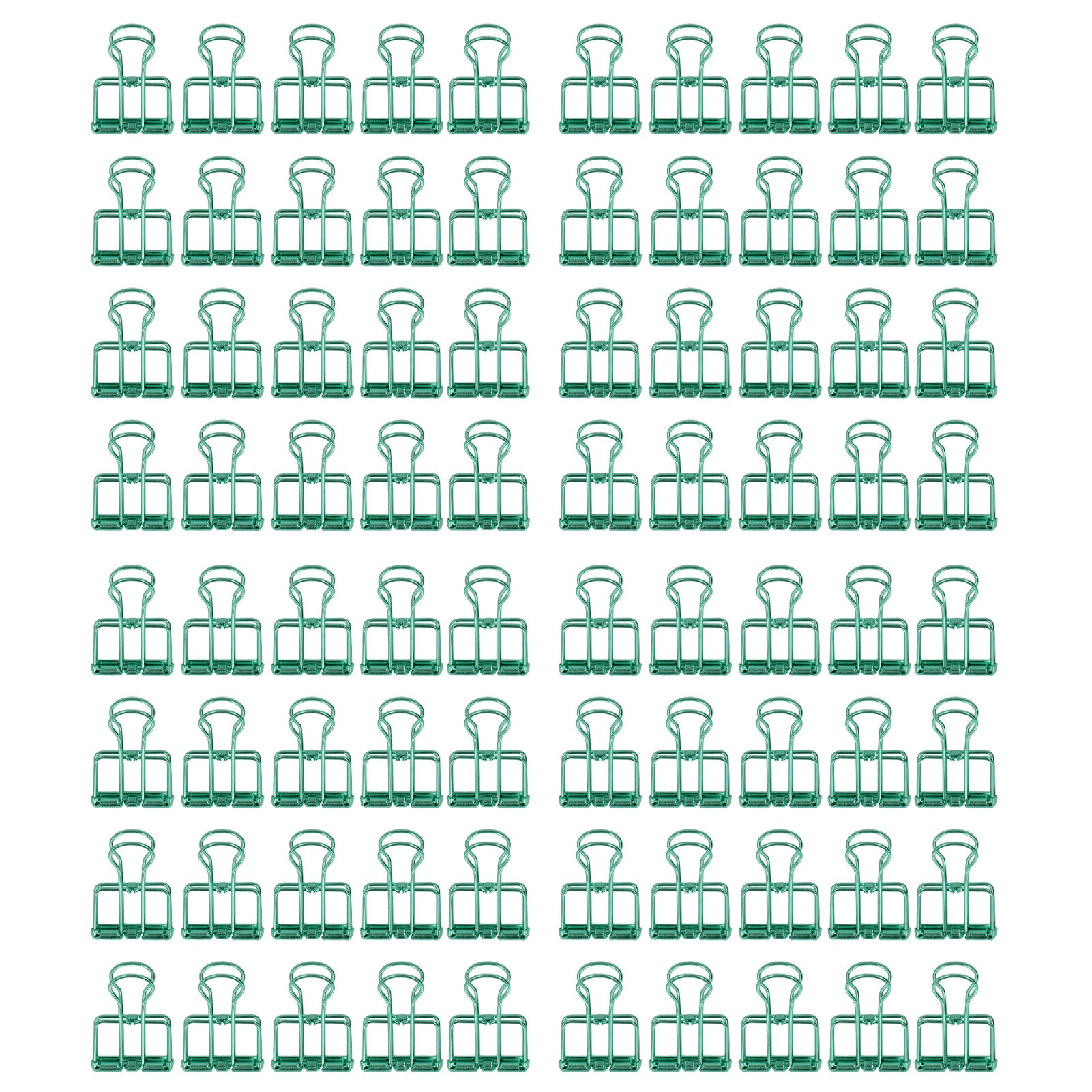 19mm 80pcs Binder Clips Strong Clamping Force Metal Hollow Tail Clips Small Binder Clips Paper Clamps Office Supplies Green