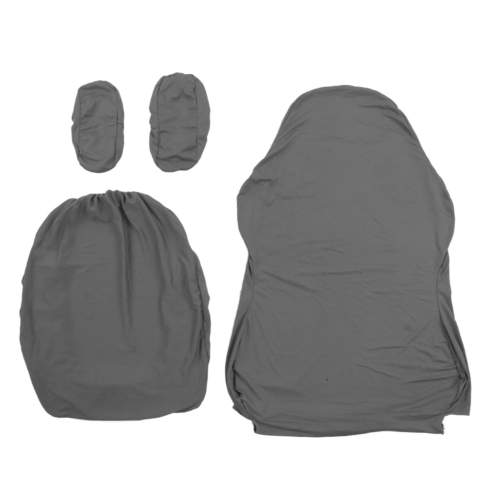 Gaming Chair Cover Pure Color Breathable Polyester High Resilience Office Chair Slipcover with Armrest Cover for Home Light Gray