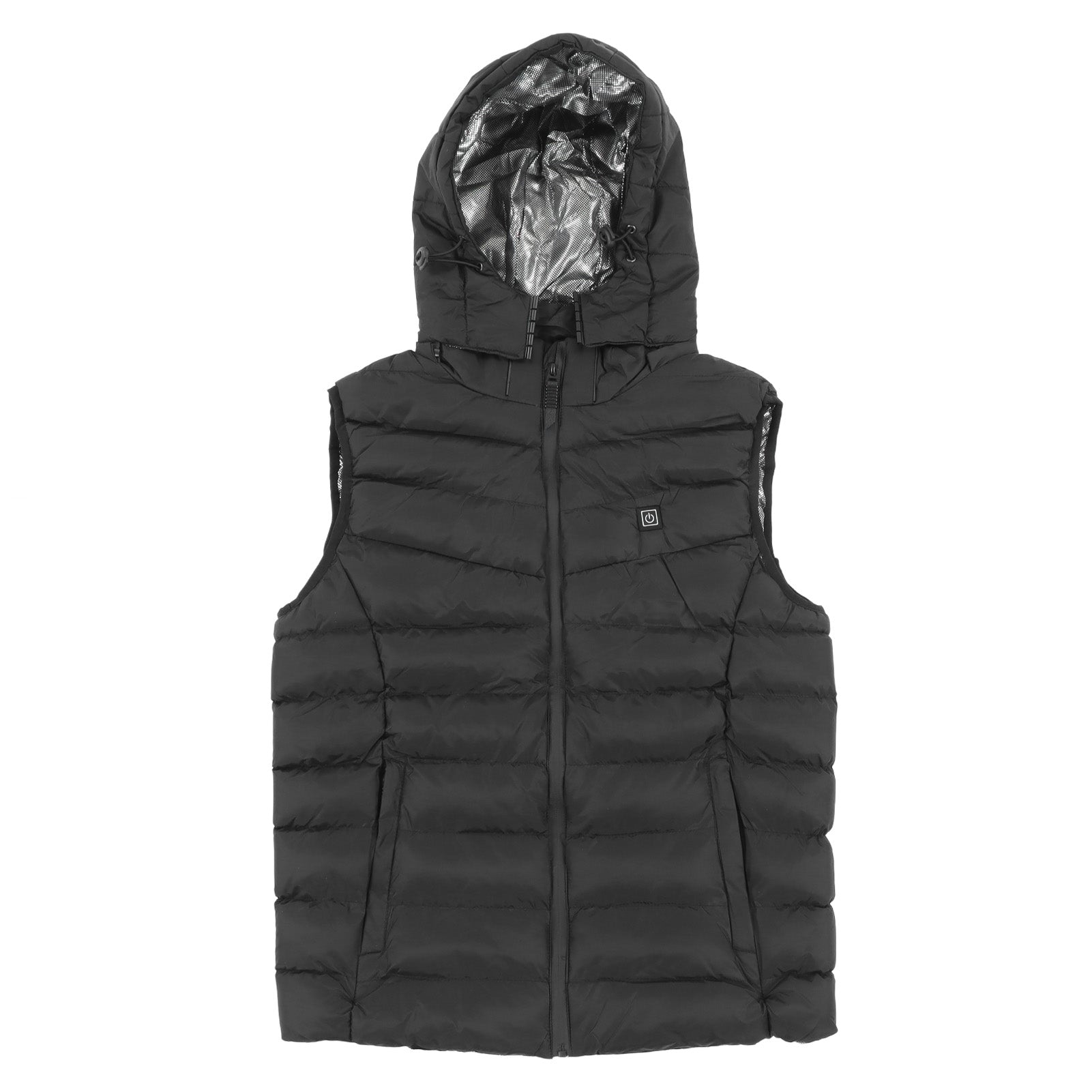 Heated Vest Three Level Temperature Adjustment Waterproof Black Electric Heating Hooded Vest for Women Men XXL