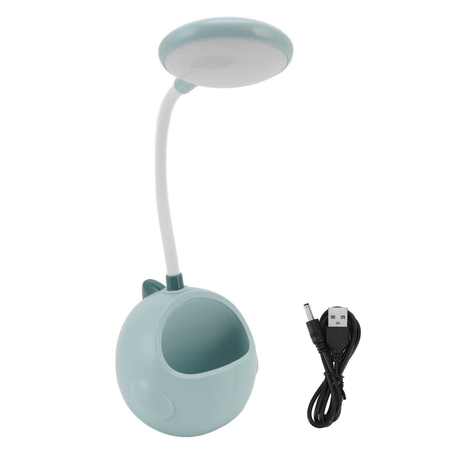 Small Desk Light with Pen Holder Comfortable Decorative Practical No Noise LED USB Small Table Lamp Green