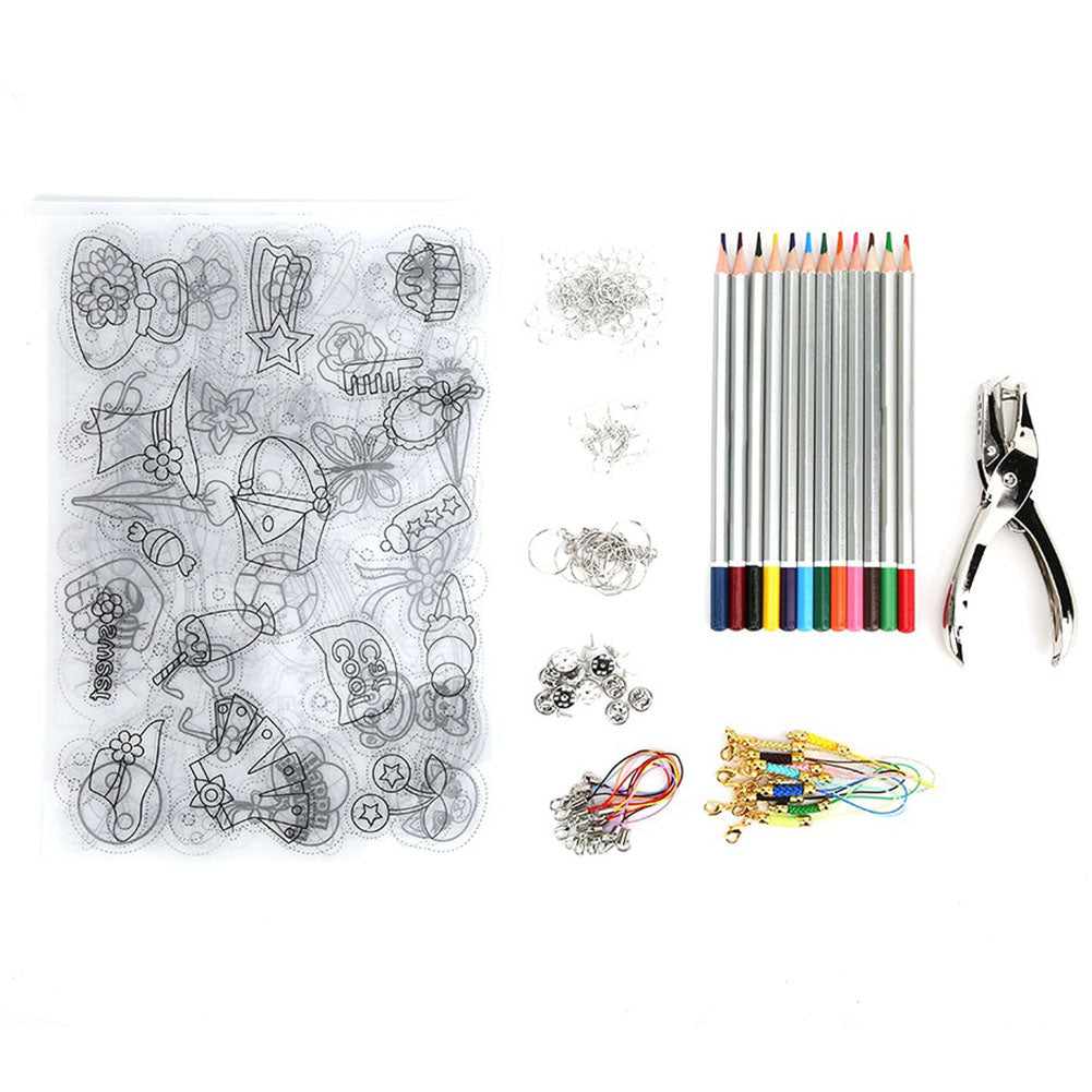 6PCs DIY Colored HandMade Heat Shrink Sheet DIY Crafts Tool Art Craft Supplies Shrink Film