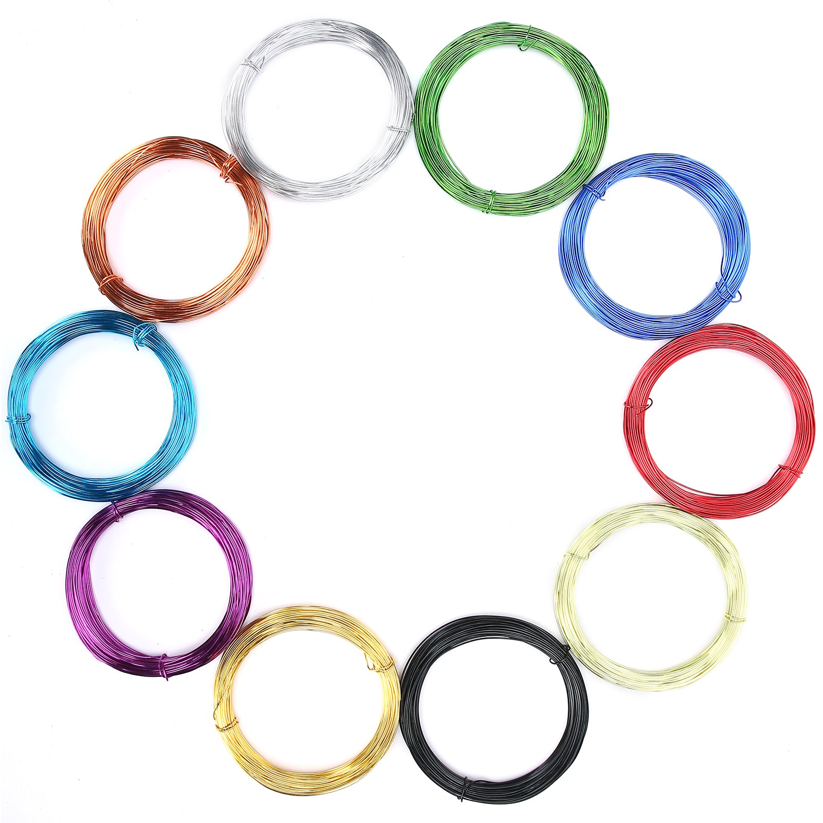 10 Rolls Colored Aluminum Wire Oxidized Flexible Bicycle Weaving Shape DIY Craft Making 0.8mm