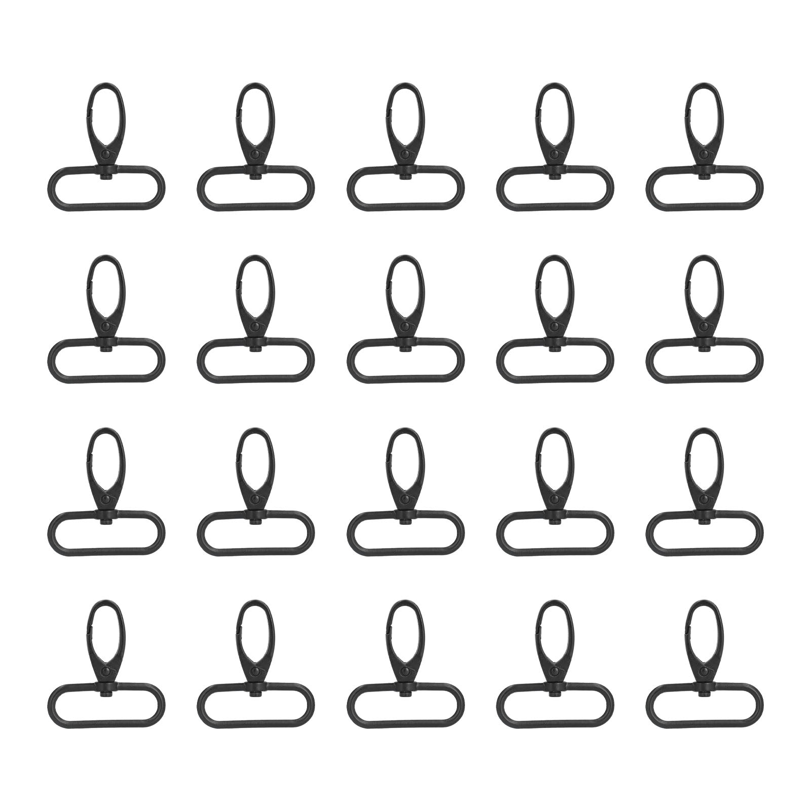 20pcs Lobster Clasps Metal Rotating Black Lobster Clips Buckles for DIY Purse Bag Hammock Keychain Craft