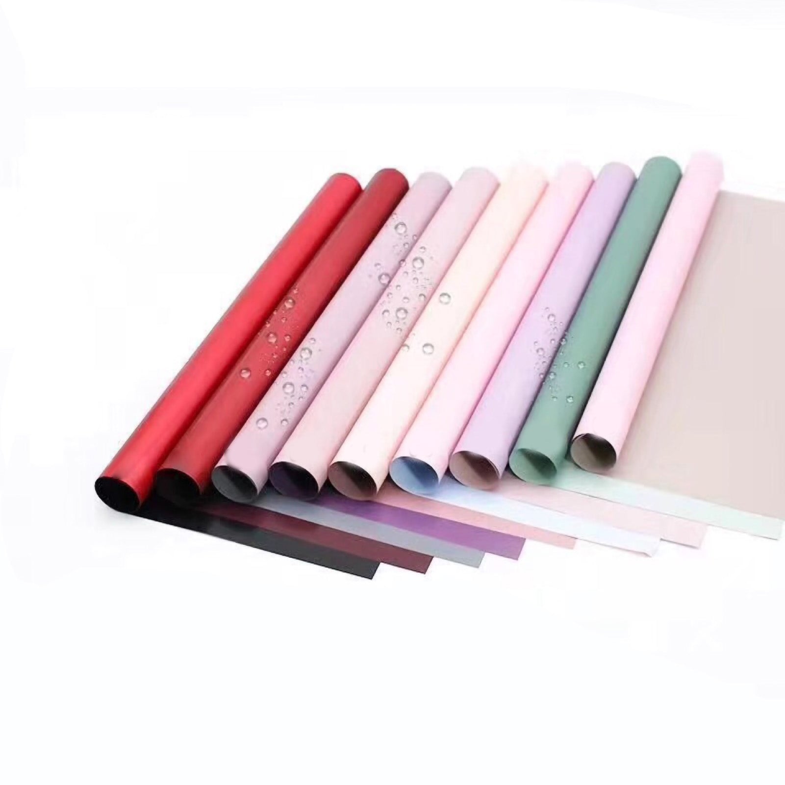 Flower Wrapping Paper Waterproof Bouquet Packaging Paper Plastic Decorative Paper 20Pcs in Set Type 8