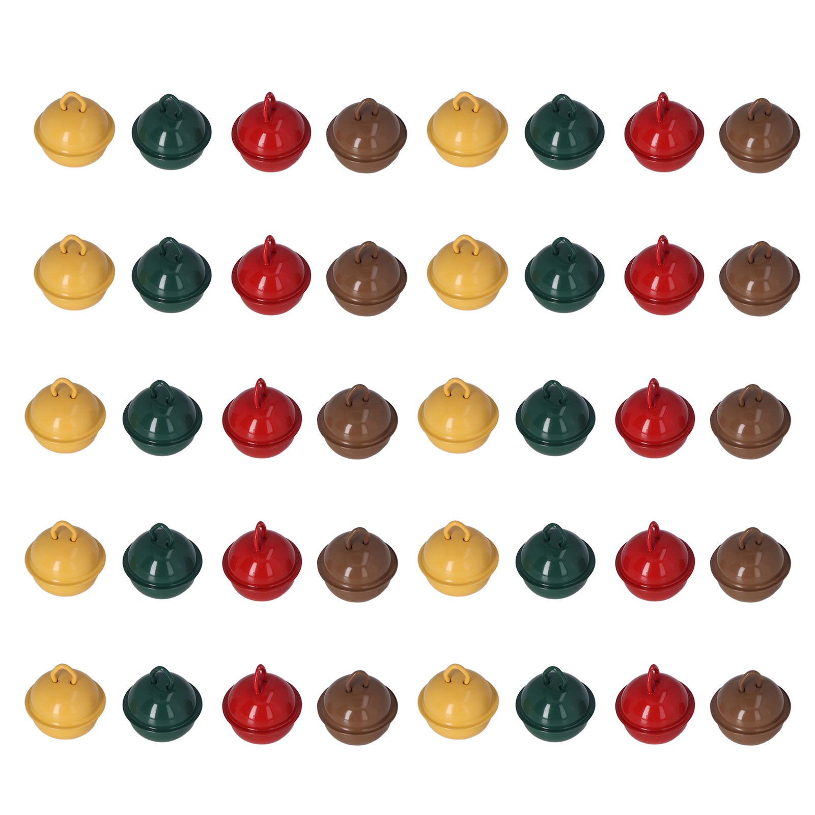 40PCS 22mm Colorful Bells Mini Metal Bell Pendant for DIY Keychain Christmas Tree Decoration
