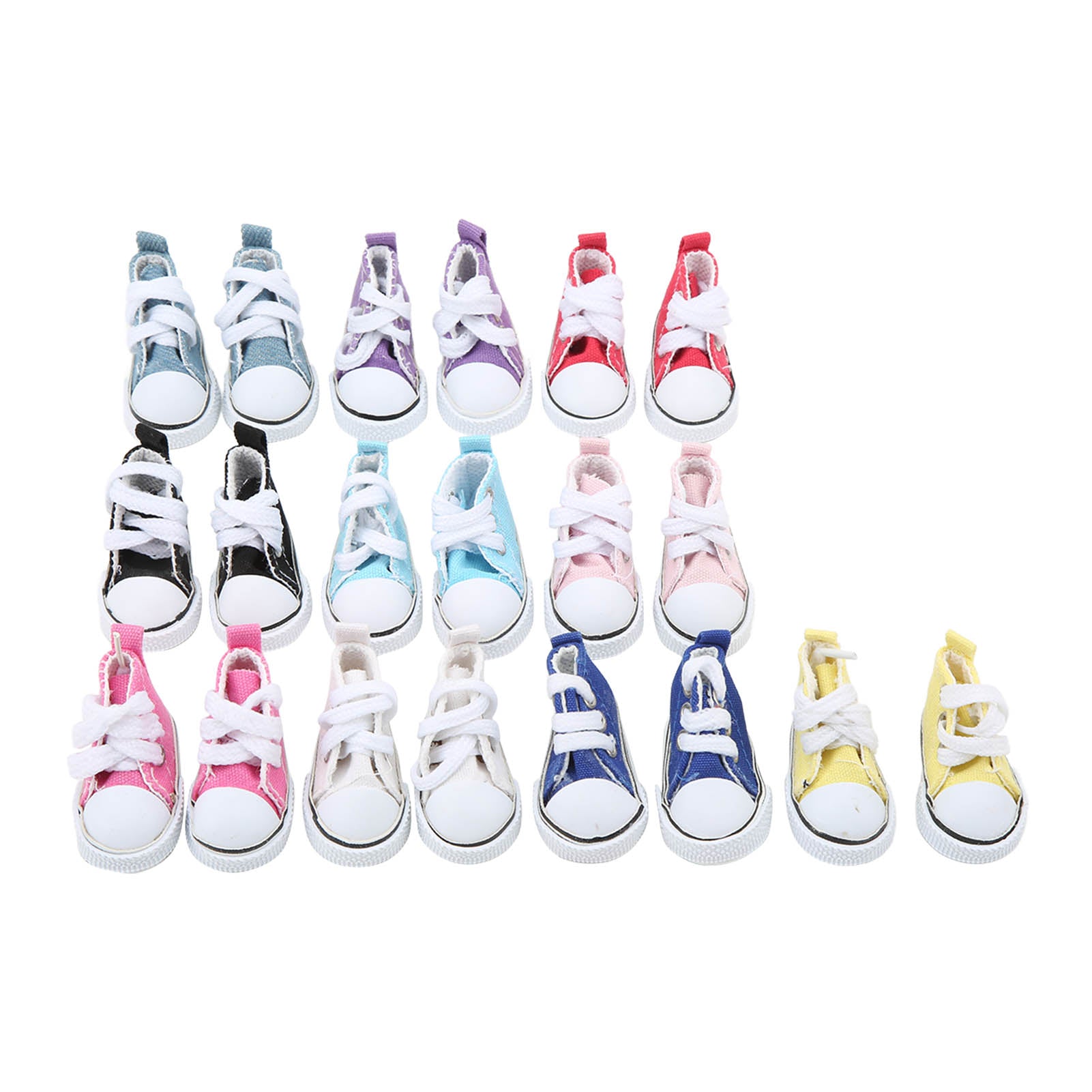 10 Pairs 1/6 Doll Canvas Shoes for Kids Rubber Bottom Slip Resistant High Frictional Force Fashion Ball Jointed Doll Shoes