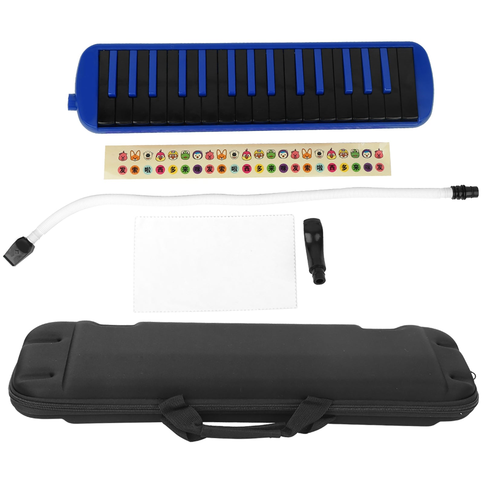 Melodica 32 Key Wind Musical Instrument Suitable for Beginner Practice Bag F32s(Blue )