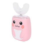 Children Electric Toothbrush Teeth Cleaning Massage UShape Waterproof Automatic Toothbrush(Pink )