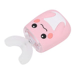 Children Electric Toothbrush Teeth Cleaning Massage UShape Waterproof Automatic Toothbrush(Pink )