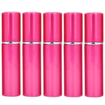 Aluminum Refillable Perfume Spray Bottle Portable Empty Perfume Atomizer 10ml x 5pcsRose Red