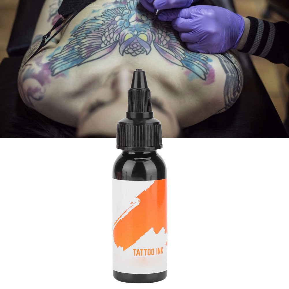 Professional Tattoo Ink Long Lasting Fast Coloring Tattoo Pigment (Orange Label) 29.6ml(Black )
