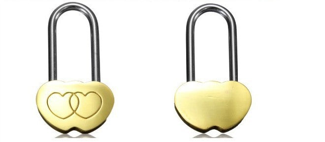 40mm Brass Heart Shape Engraved Love Bridge Padlock
