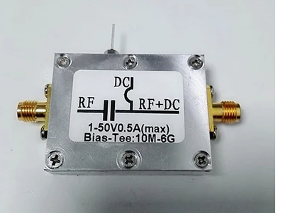 1 Pcs 10MHz-6GHz Bias Tee 10MHz-6GHz Broadband Radio Frequency Microwave Coaxial Bias