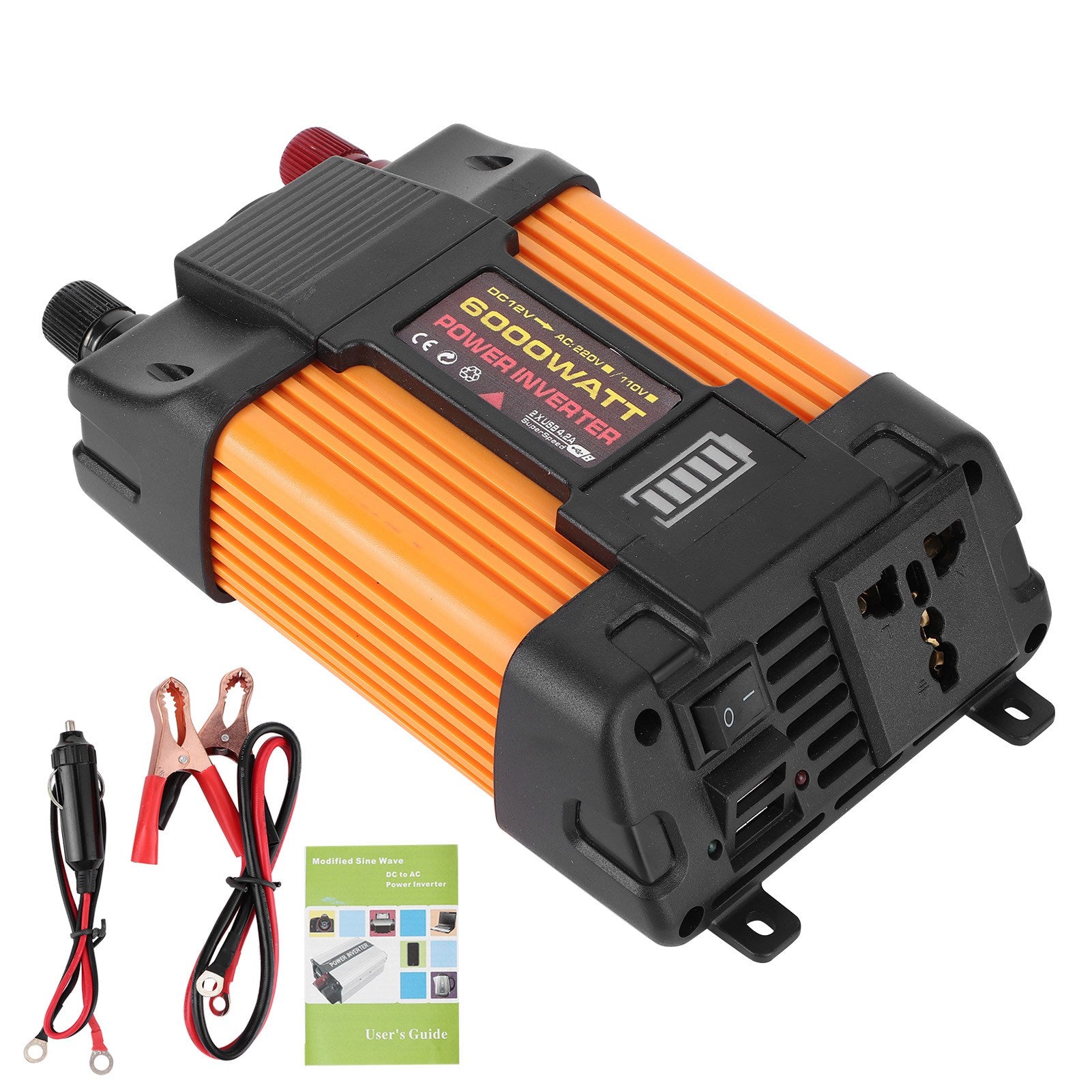 Car Inverter Dual USB Modified Sine Wave Power Converter 600W Transformer Charger(DC12VAC220V )