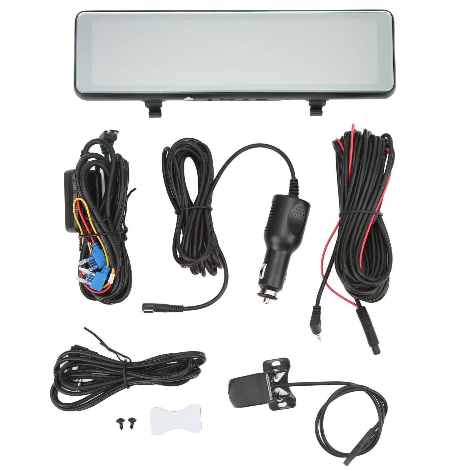 10.1in Mirror Dash Cam HD 4K IPS Full Touch Screen 170° Wide Angle Dual Lens with Carplay Function for Car