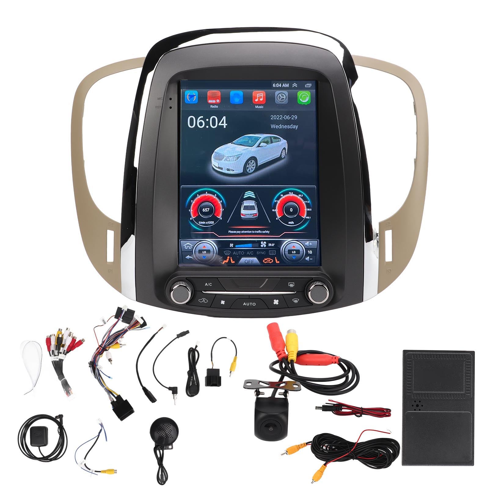 10.4in Head Unit Radio Bluetooth 5.0 Radio Stereo GPS Navi Player HD Touch Screen 2G RAM 32G ROM for Lacrosse 2009‑2012